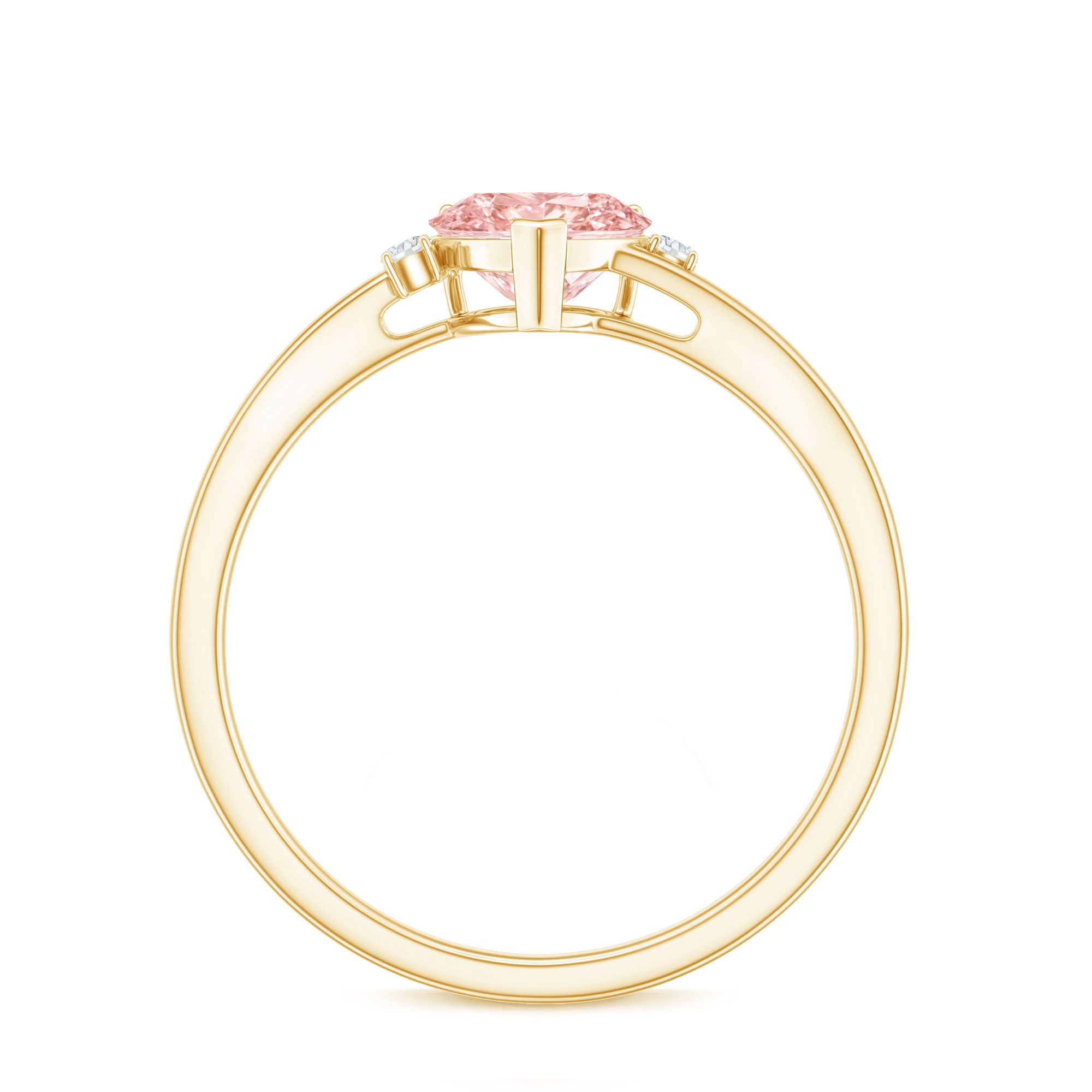 Rosec Jewels-1 CT Lab Grown Pink Diamond Heart Promise Ring