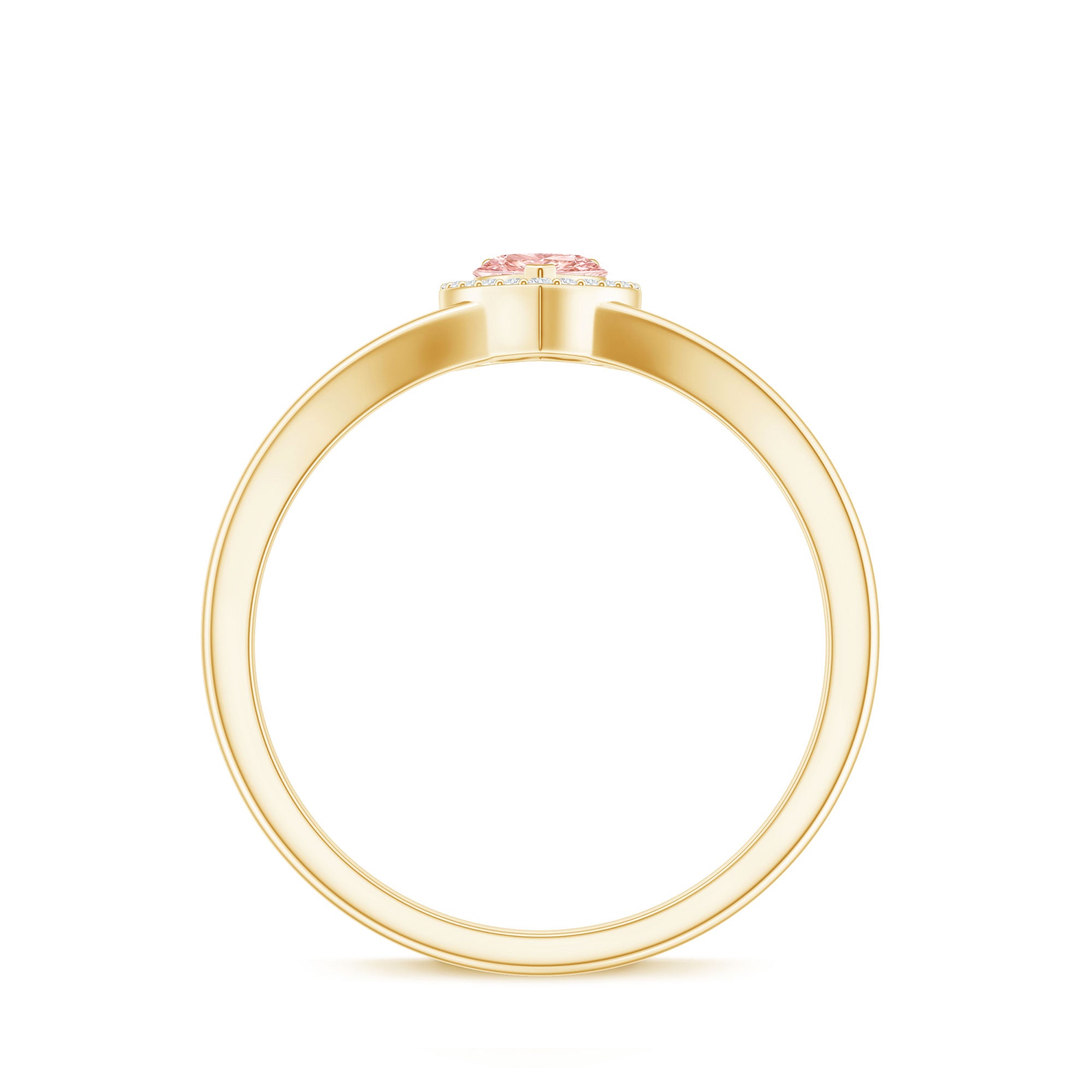 IGI Certified Lab Grown Pink Diamond Heart Promise Ring with Halo E-VS1 - Rosec Jewels