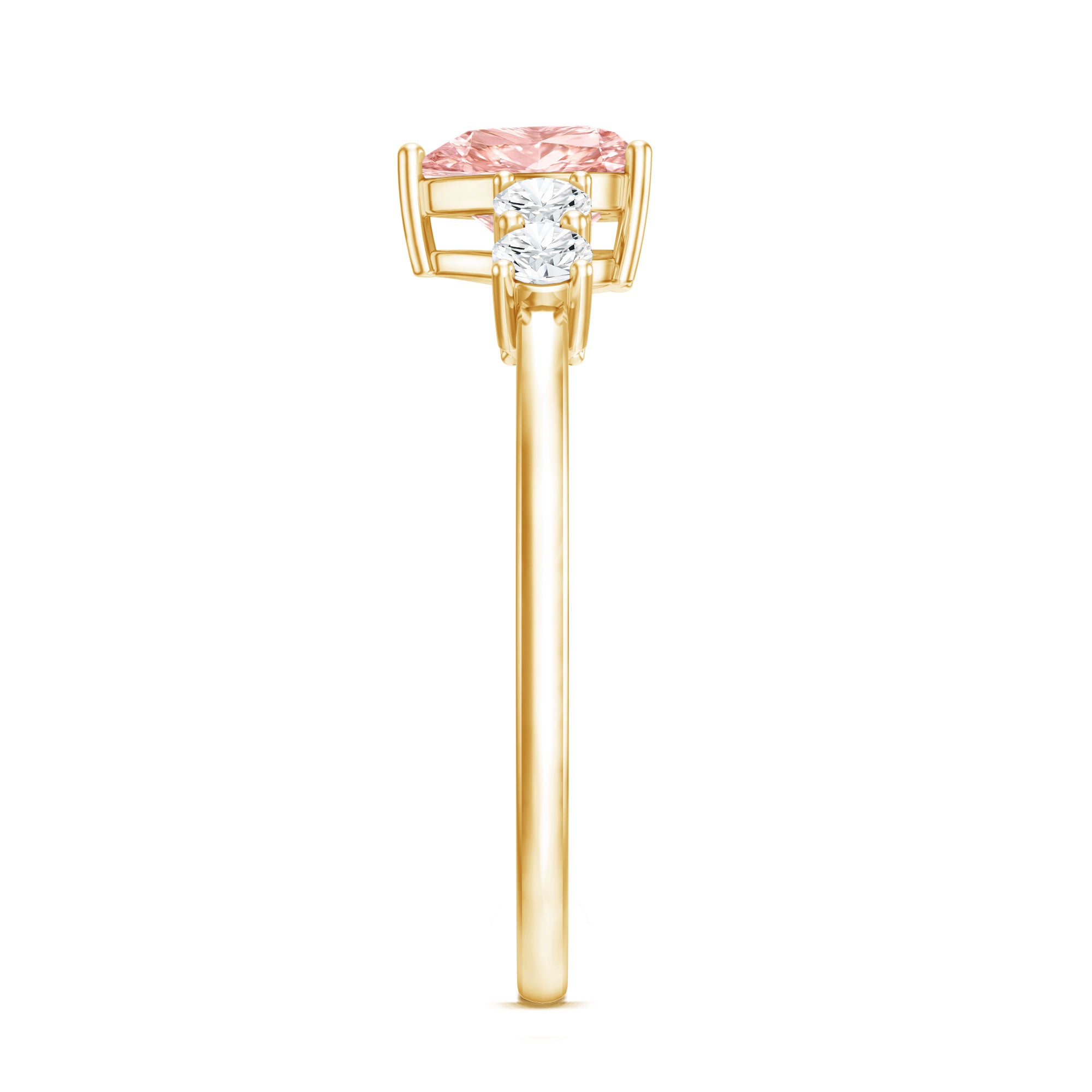 IGI Certified 1 Carat Lab Grown Pink and White Diamond Heart Promise Ring for Her VVS - Rosec Jewels