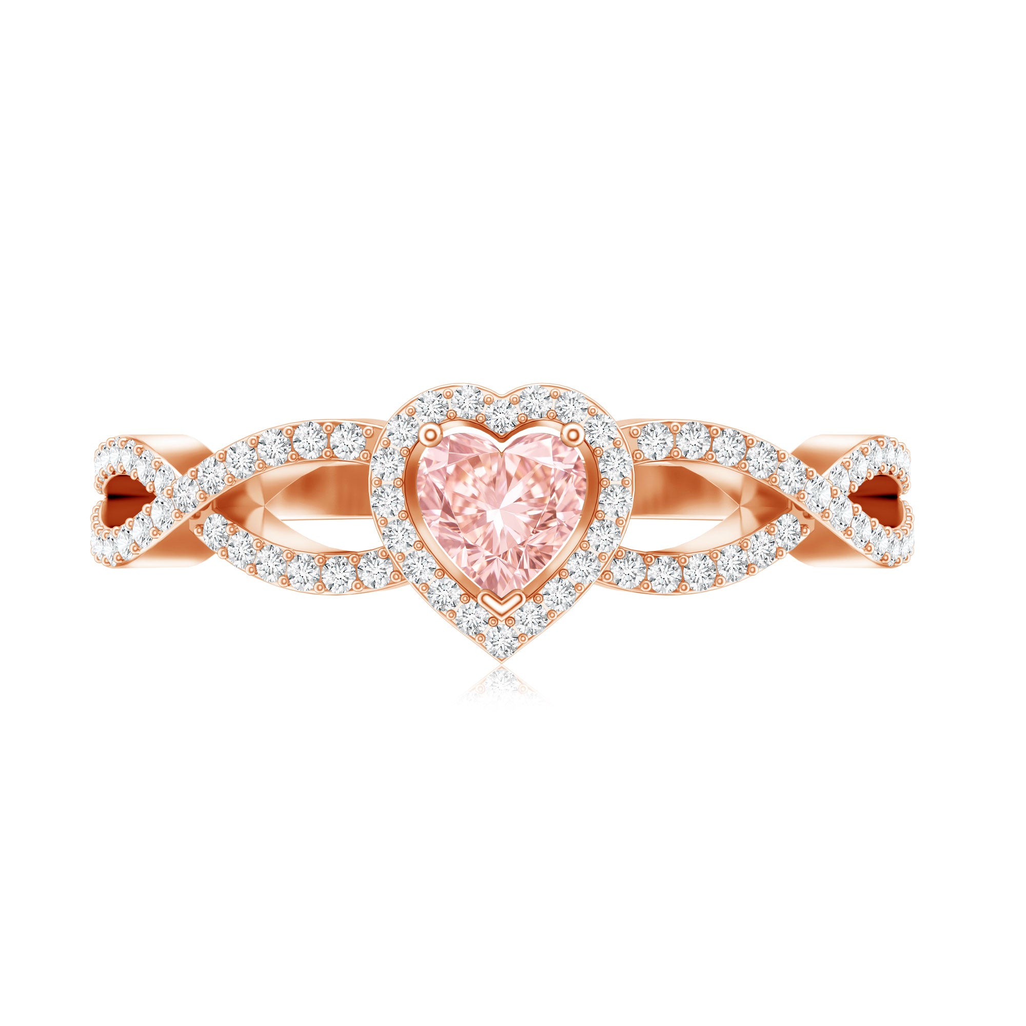 IGI Certified 1 Carat Lab Grown Pink and White Diamond Classic Engagement Ring Fancy Pink - VS1 - Rosec Jewels