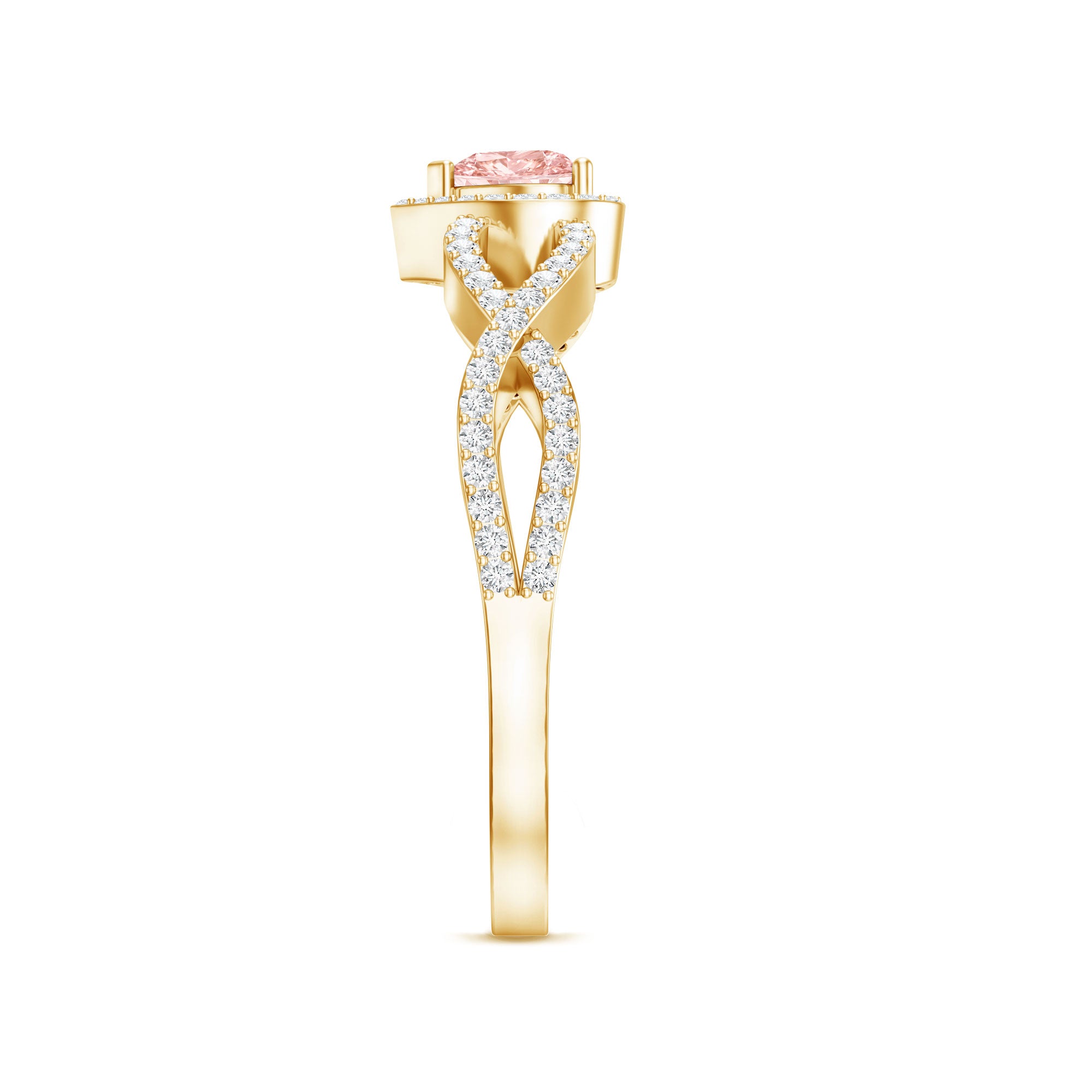 IGI Certified 1 Carat Lab Grown Pink and White Diamond Classic Engagement Ring E-VS1 - Rosec Jewels