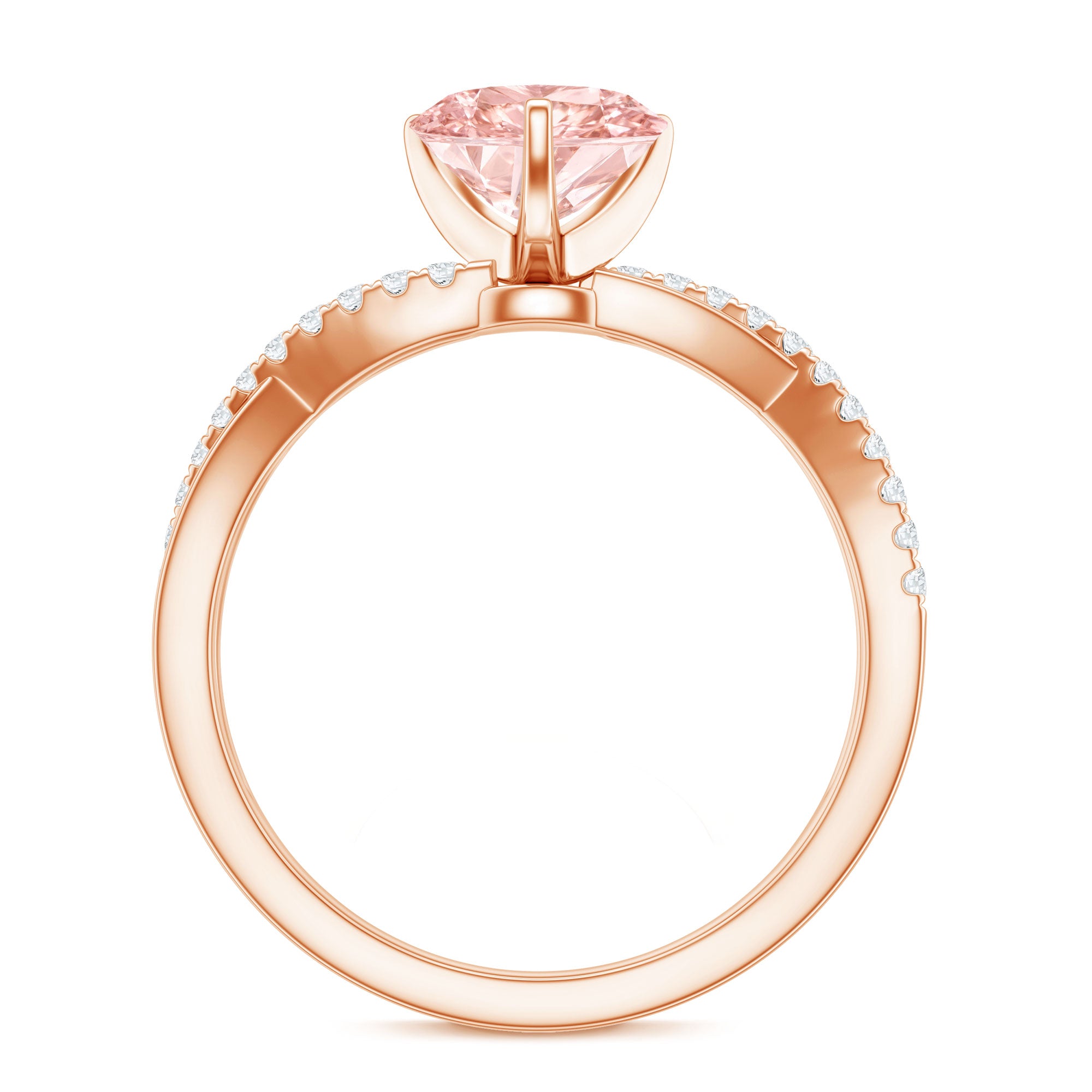 IGI Certified 1 CT Solitaire Lab Grown Pink Diamond Heart Engagement Ring E-VS1 - Rosec Jewels