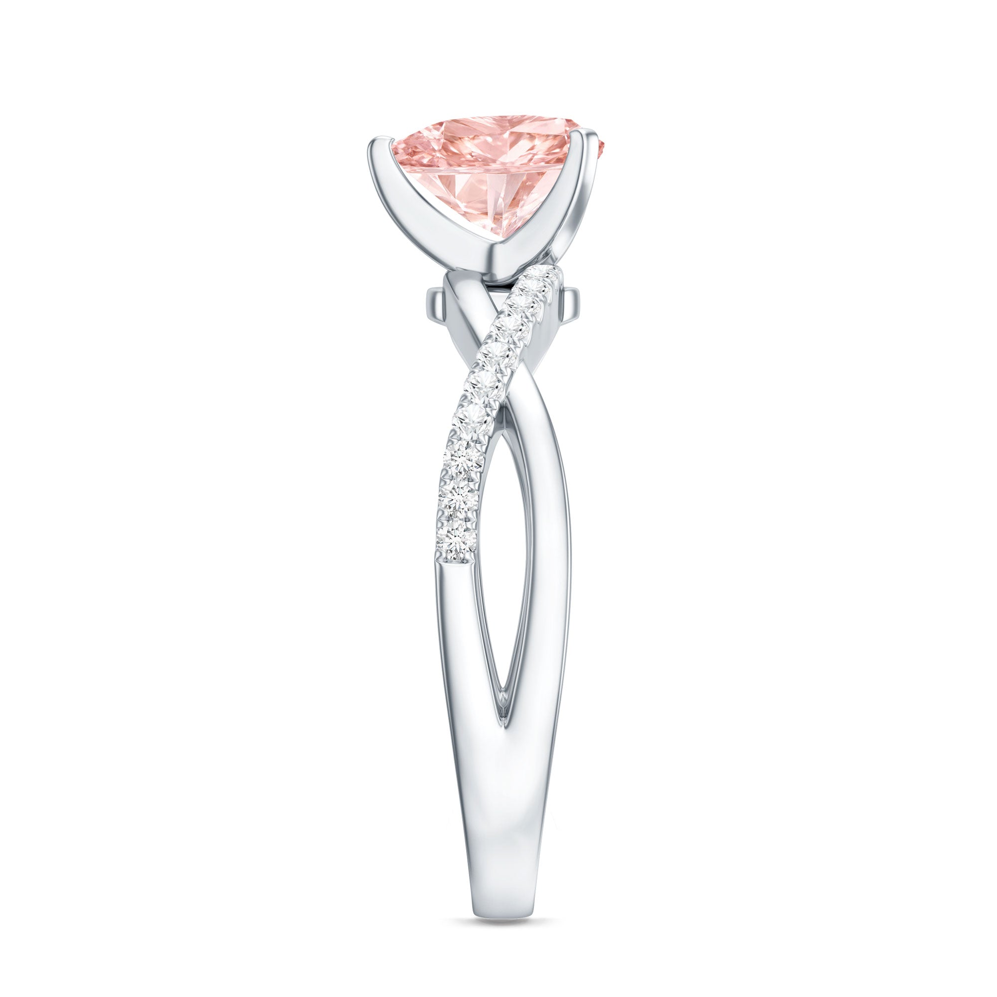 IGI Certified 1 CT Solitaire Lab Grown Pink Diamond Heart Engagement Ring Fancy Pink - VS1 - Rosec Jewels