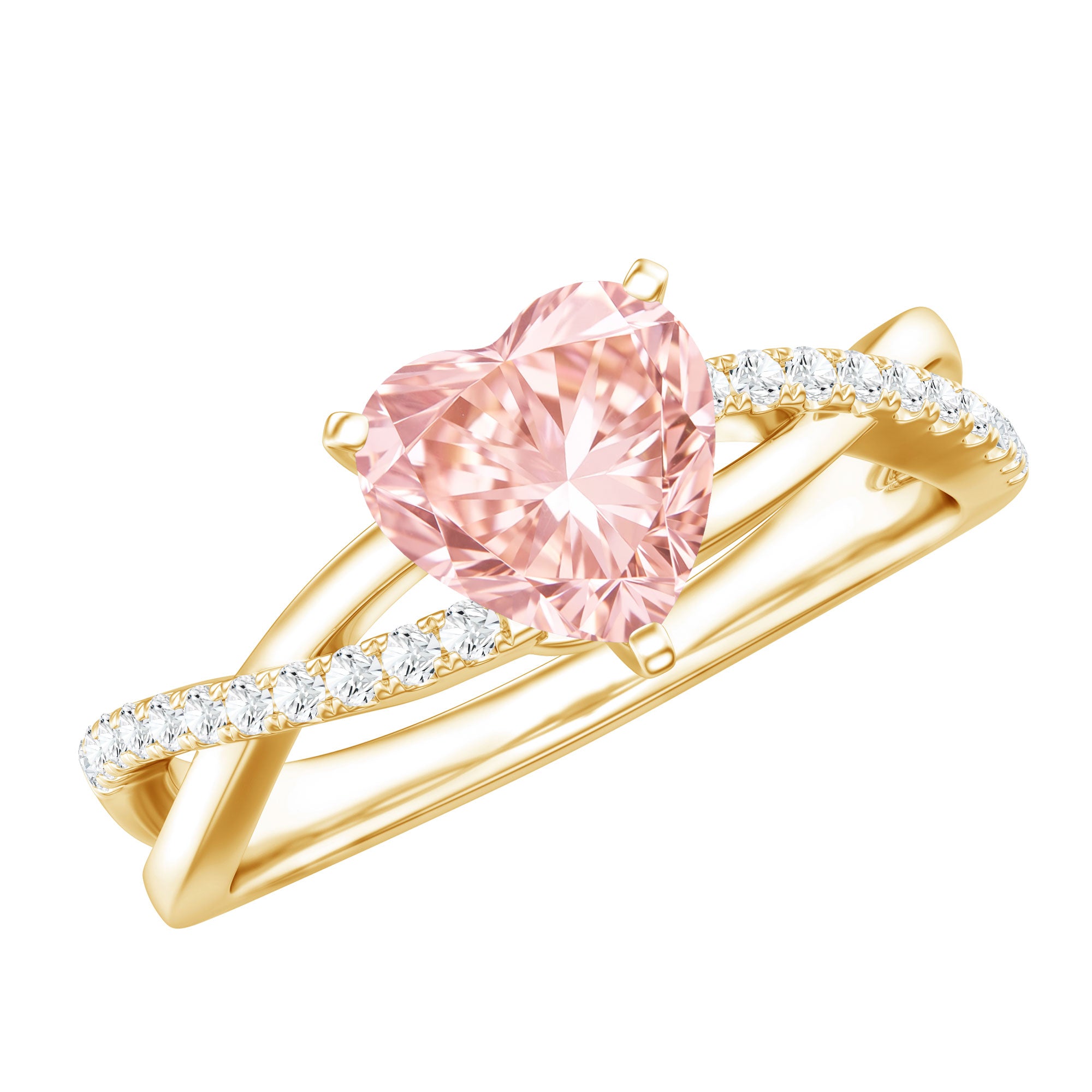 IGI Certified 1 CT Solitaire Lab Grown Pink Diamond Heart Engagement Ring Fancy Pink - VS1 - Rosec Jewels