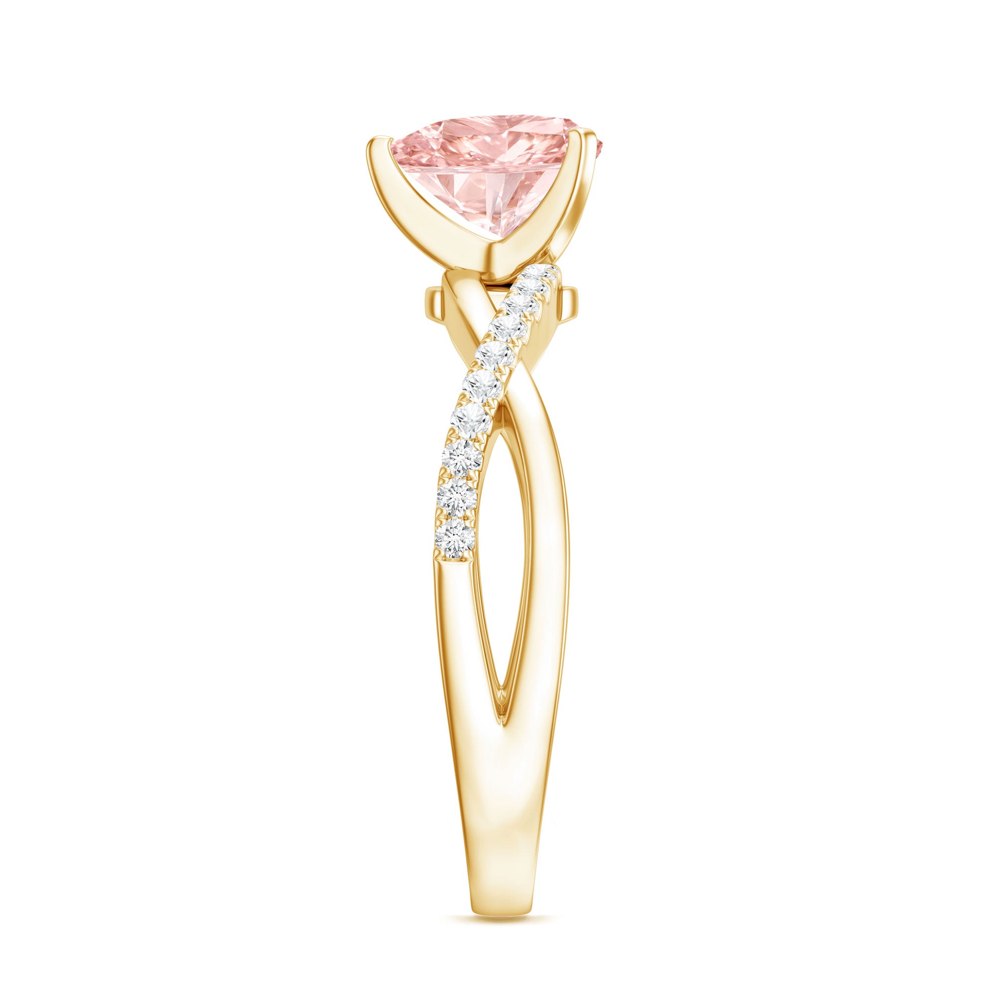 IGI Certified 1 CT Solitaire Lab Grown Pink Diamond Heart Engagement Ring Fancy Pink - VS1 - Rosec Jewels