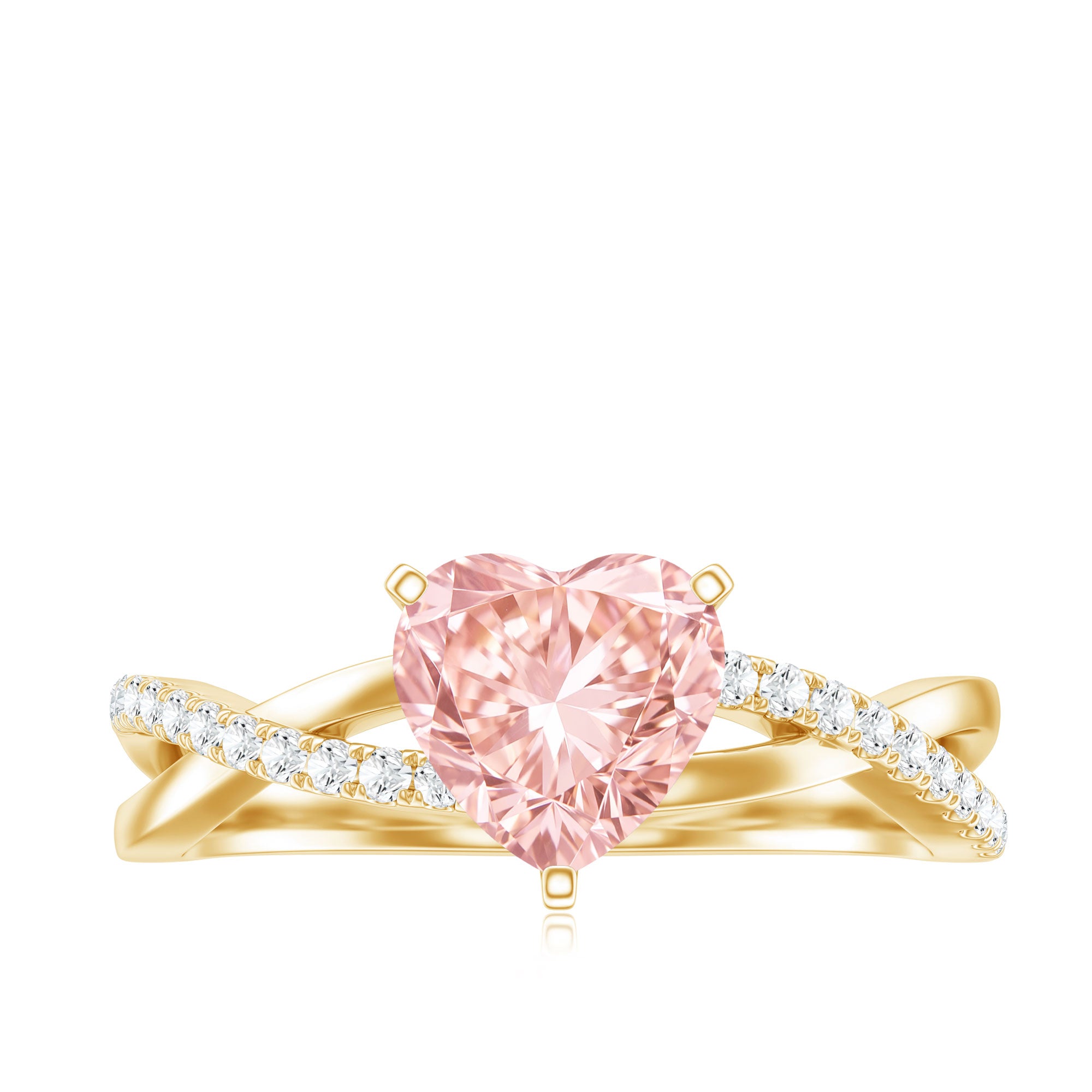 IGI Certified 1 CT Solitaire Lab Grown Pink Diamond Heart Engagement Ring E-VS1 - Rosec Jewels