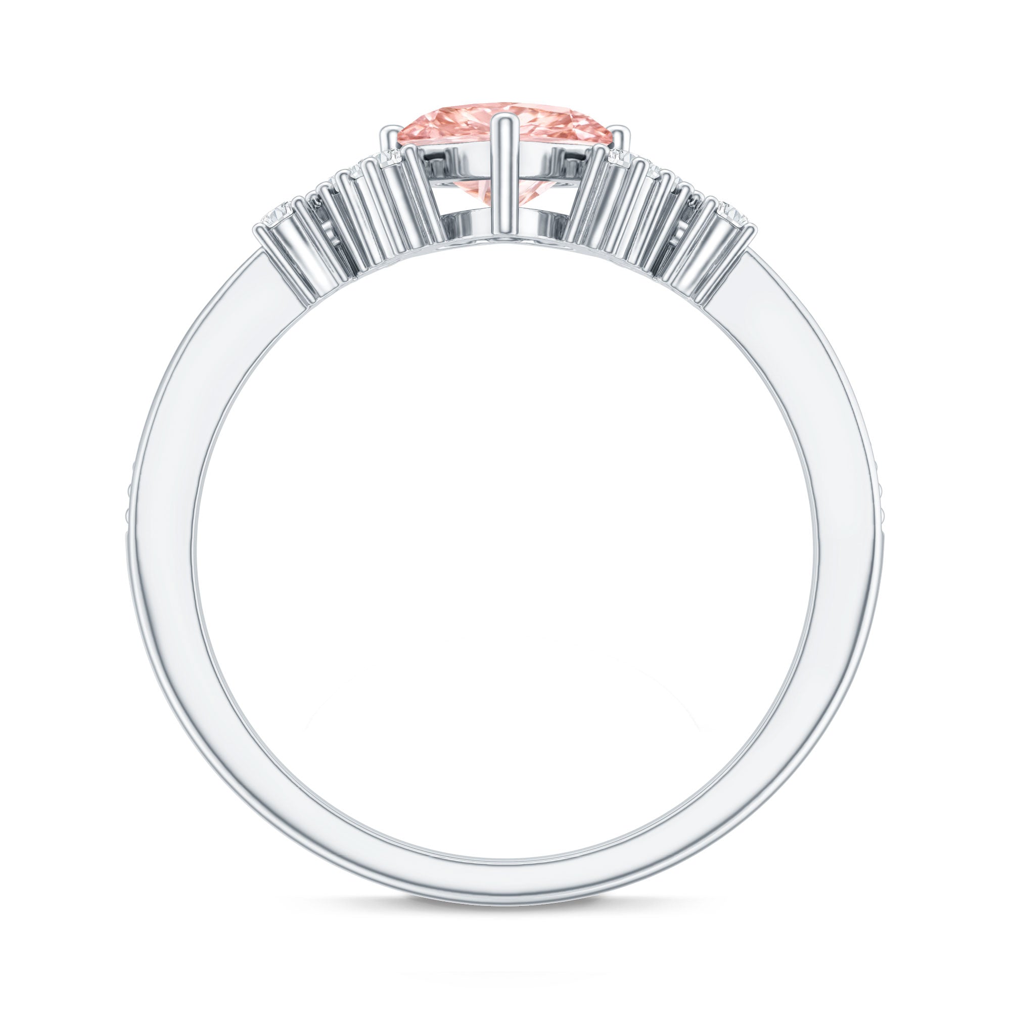 1 CT Lab Grown Pink and White Diamond Heart Engagement Ring IGI Certified E-VS1 - Rosec Jewels