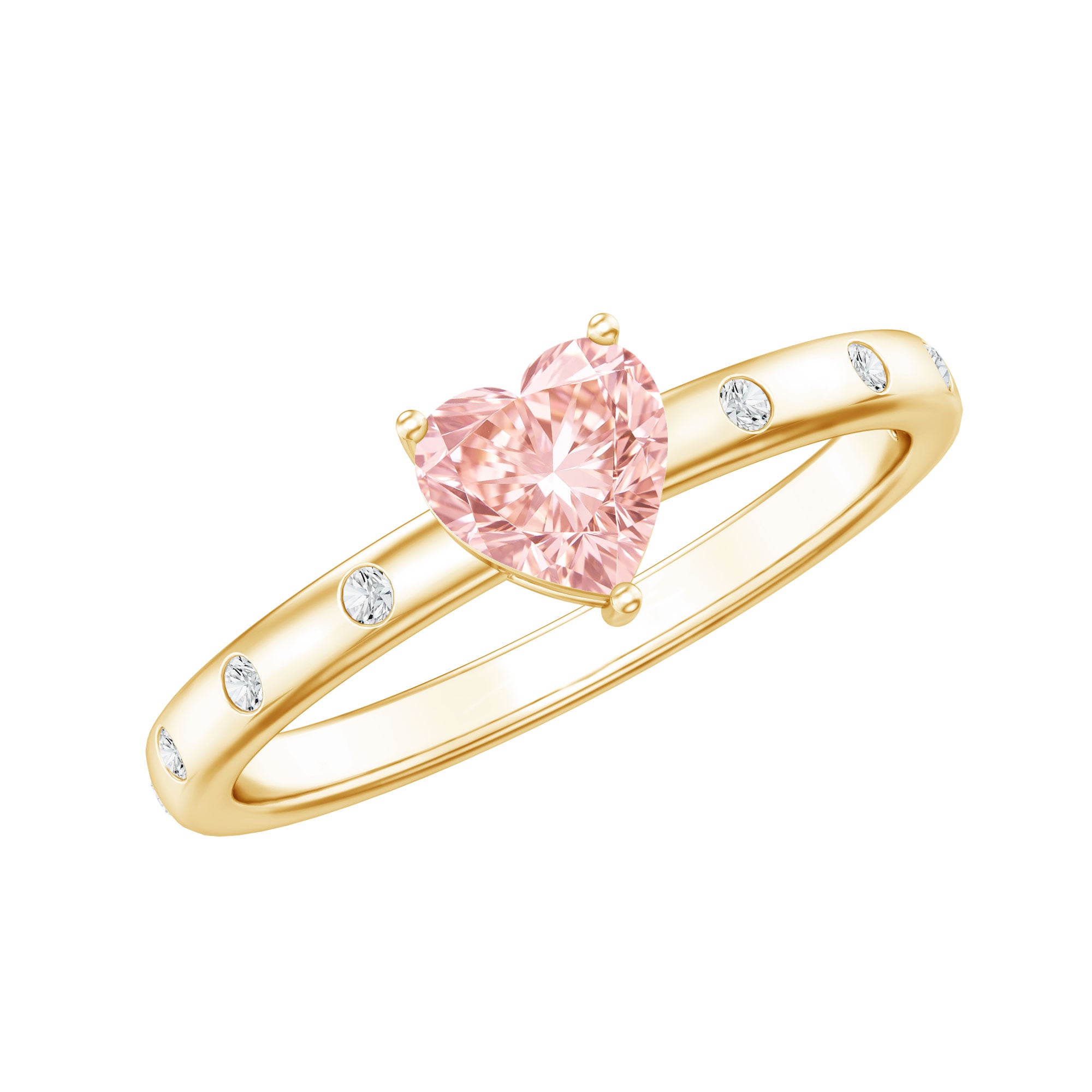 IGI Certified Solitaire Lab Grown Pink Diamond Engagement Ring for Women E-VS1 - Rosec Jewels