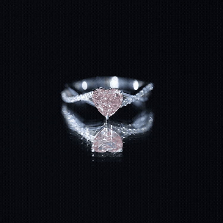 IGI Certified 1 CT Heart Shaped Lab Grown Pink Diamond Infinity Engagement Ring Fancy Pink - VS1 - Rosec Jewels