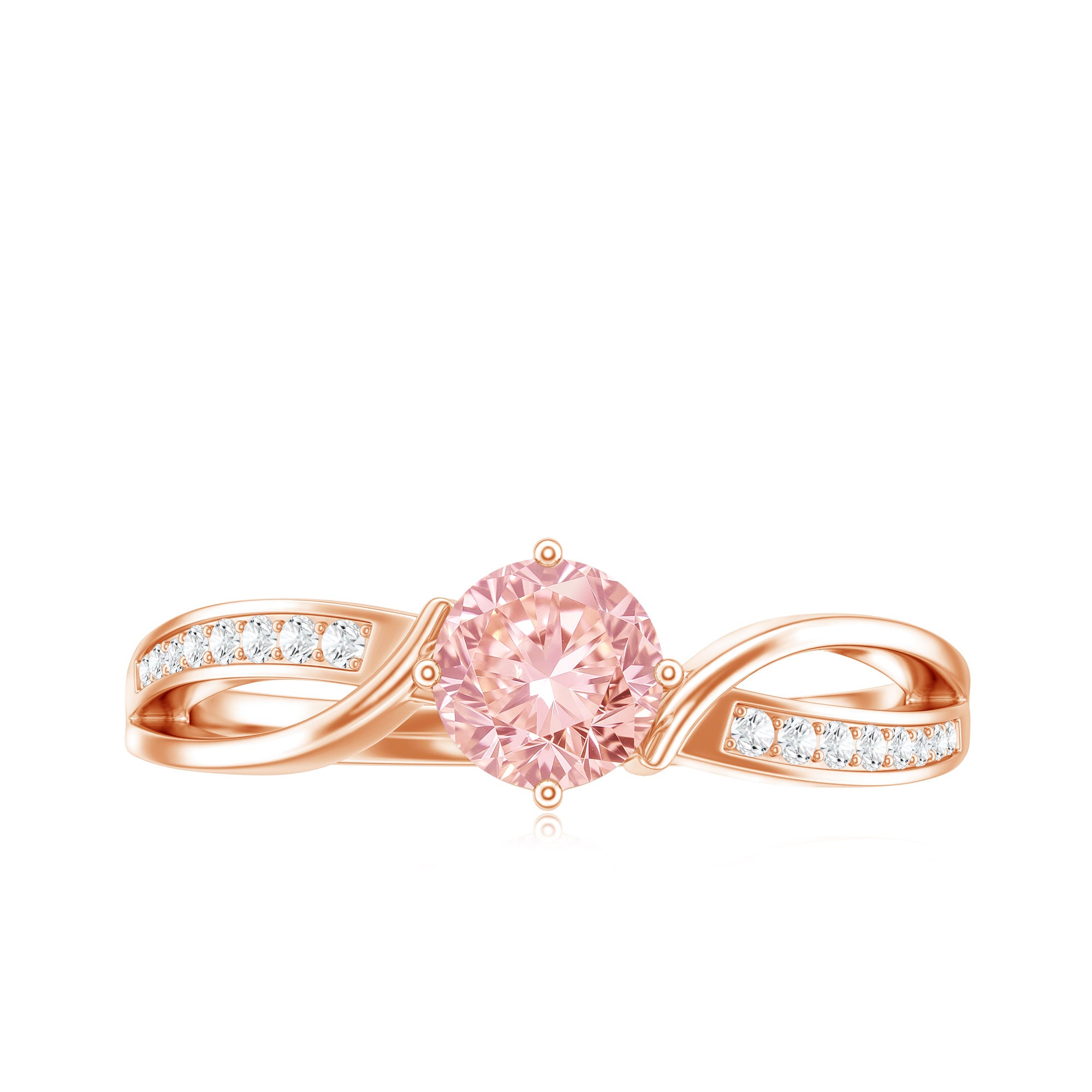 1 CT Lab Grown Pink Diamond Infinity Engagement Ring with IGI Certificate Fancy Pink - VS1 - Rosec Jewels