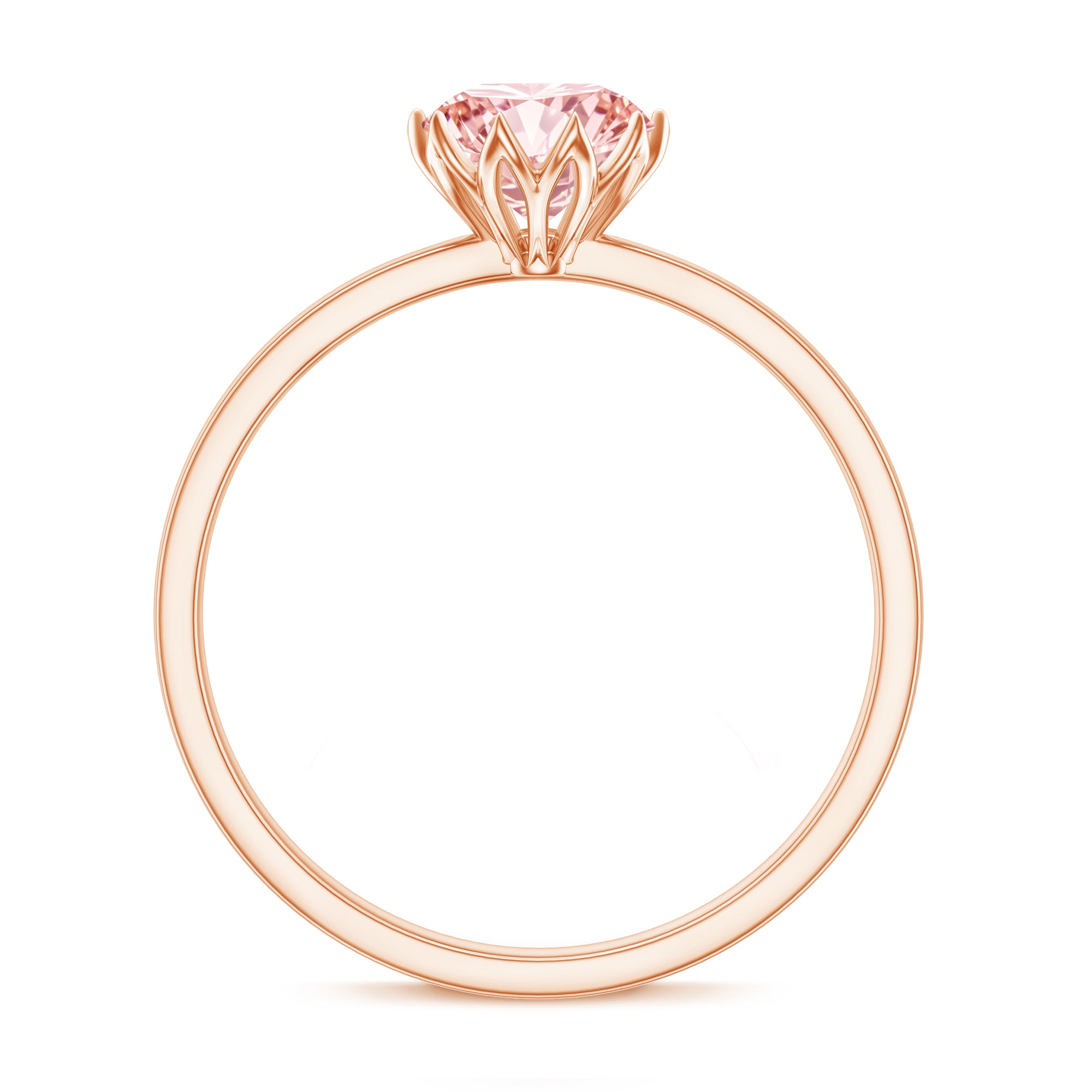 IGI Certified 1 CT Lab Grown Pink Diamond Solitaire Engagement Ring in Lotus Basket Setting E-VS1 - Rosec Jewels