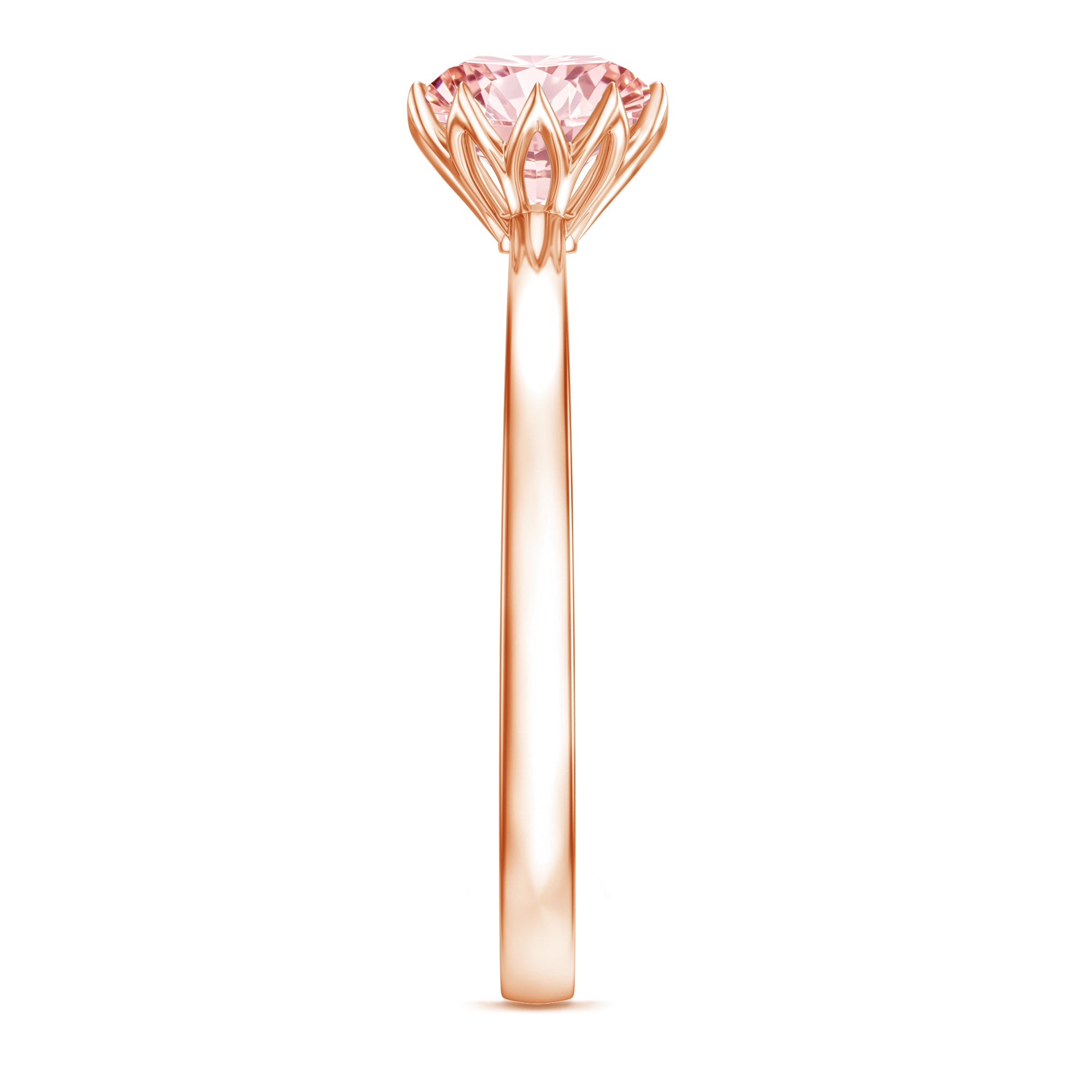 IGI Certified 1 CT Lab Grown Pink Diamond Solitaire Engagement Ring in Lotus Basket Setting Fancy Pink - VS1 - Rosec Jewels