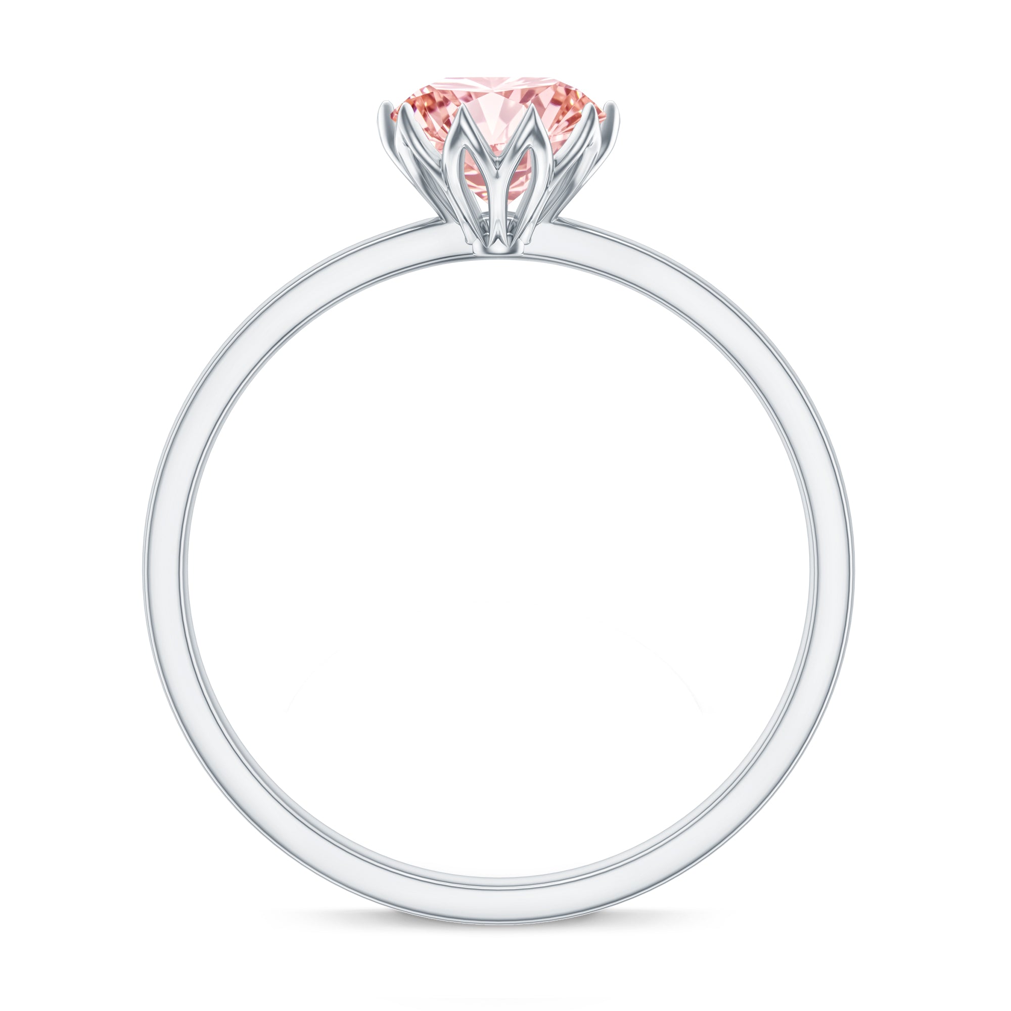 IGI Certified 1 CT Lab Grown Pink Diamond Solitaire Engagement Ring in Lotus Basket Setting E-VS1 - Rosec Jewels