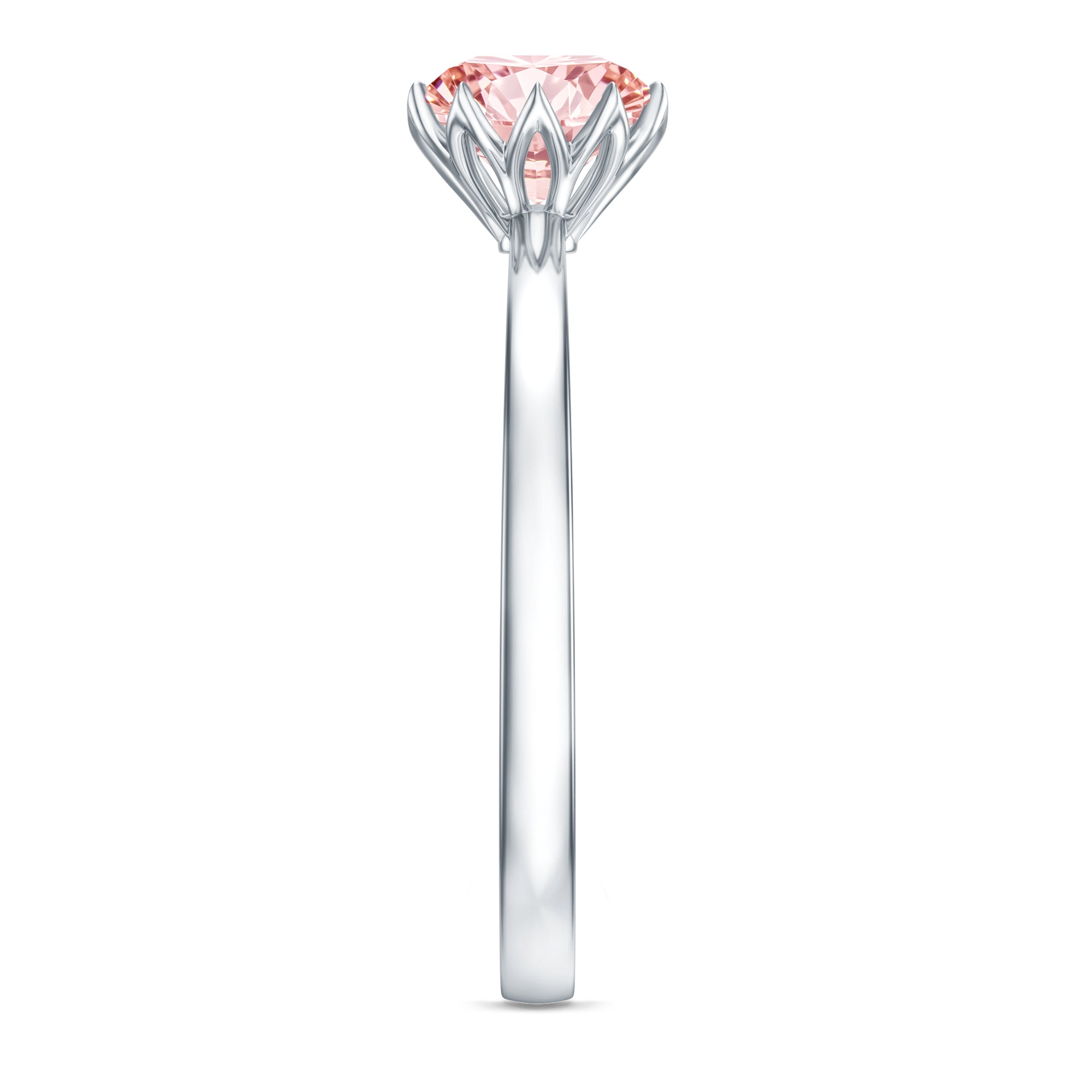 IGI Certified 1 CT Lab Grown Pink Diamond Solitaire Engagement Ring in Lotus Basket Setting E-VS1 - Rosec Jewels