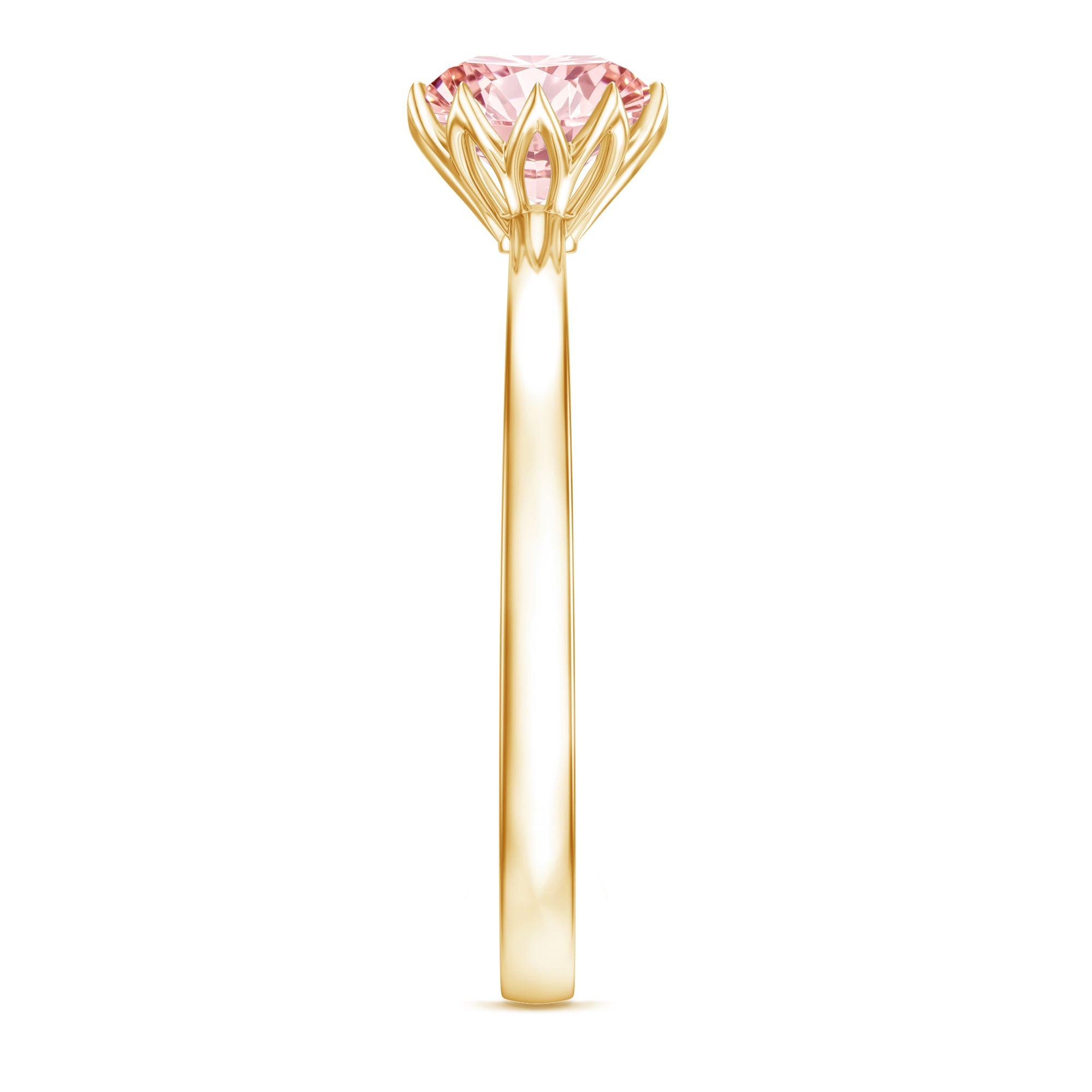 IGI Certified 1 CT Lab Grown Pink Diamond Solitaire Engagement Ring in Lotus Basket Setting Fancy Pink - VS1 - Rosec Jewels