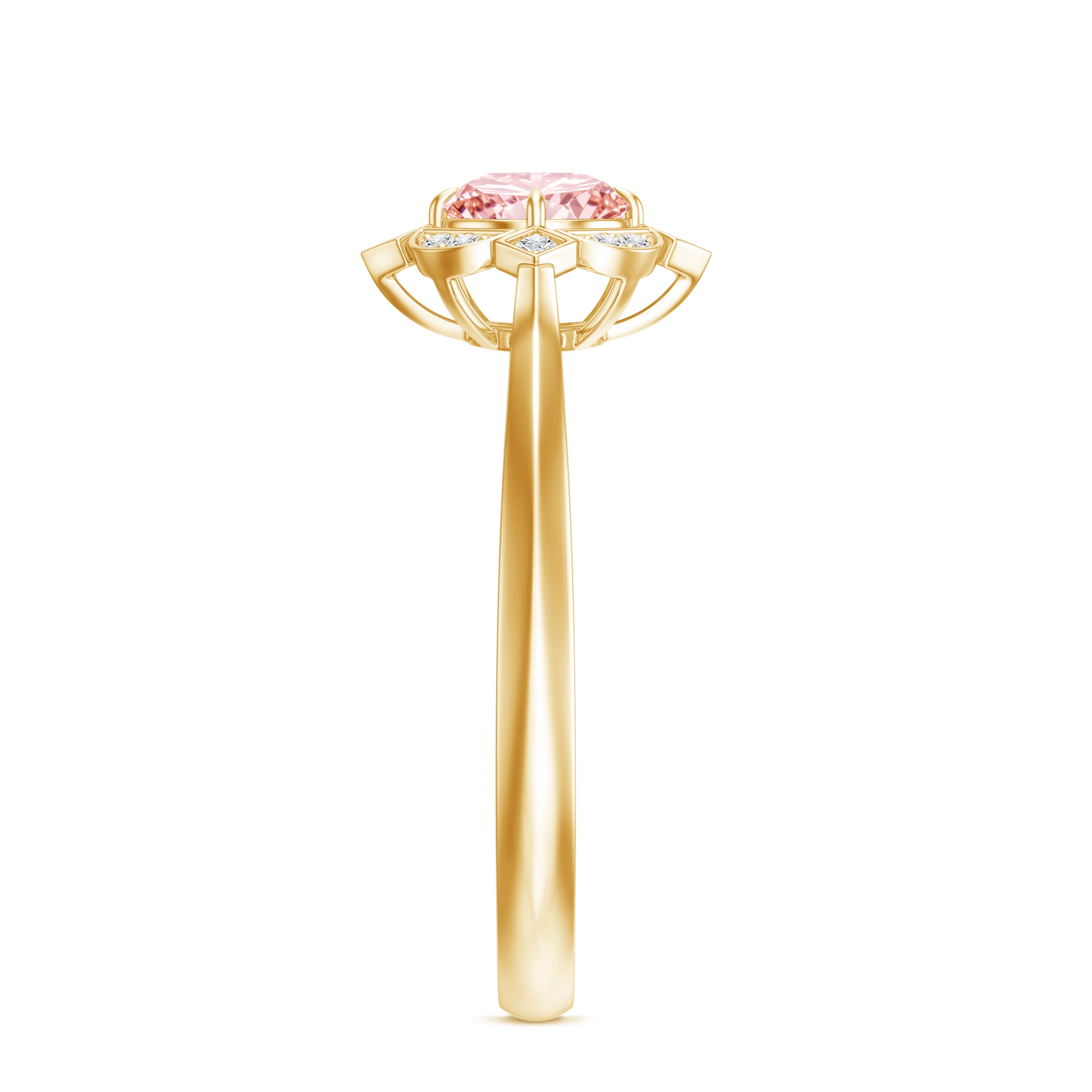 Vintage Inspired Lab Grown Pink Diamond Engagement Ring with IGI Certificate Fancy Pink - VS1 - Rosec Jewels