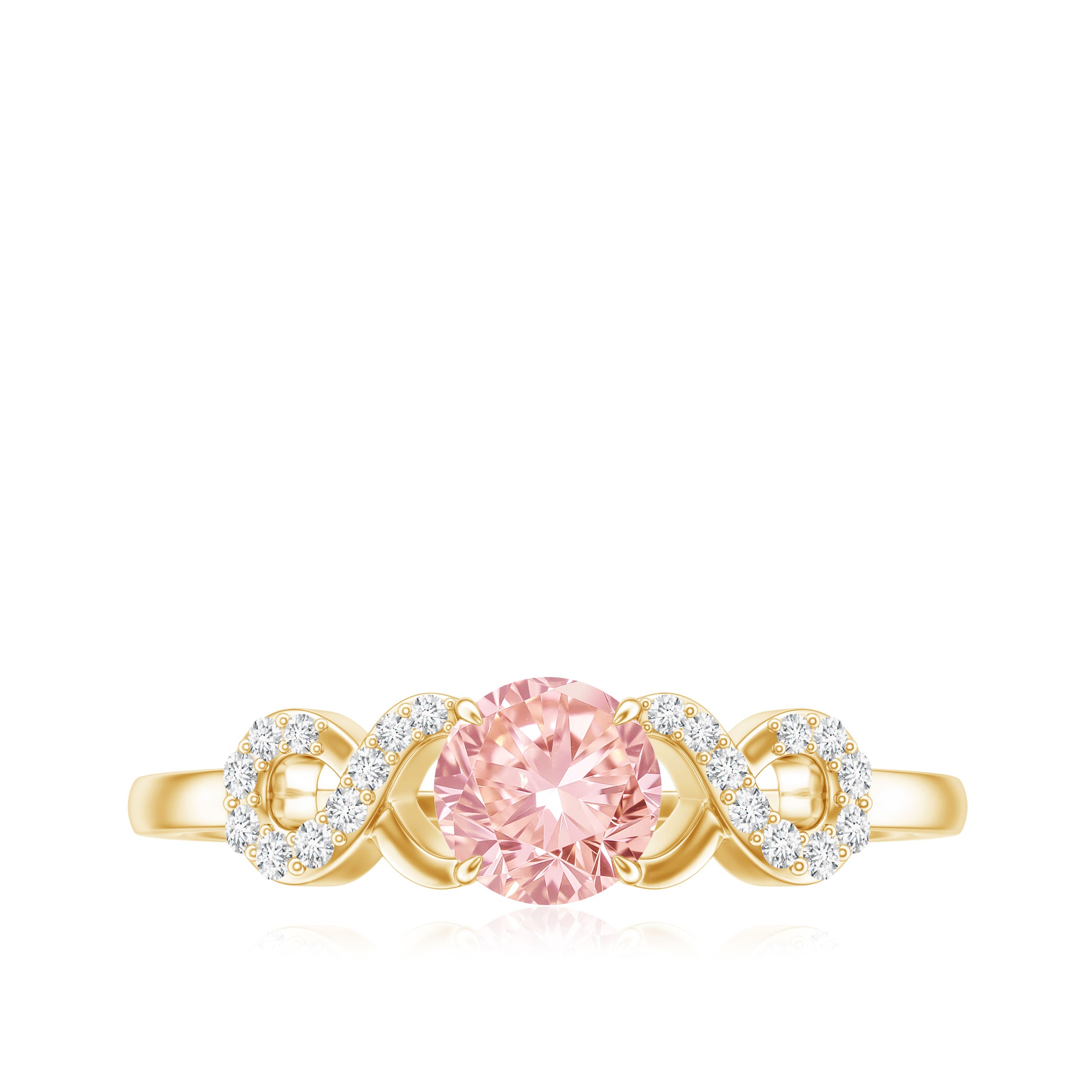 IGI Certified Lab Grown Pink Diamond Infinity Engagement Ring Fancy Pink - VS1 - Rosec Jewels