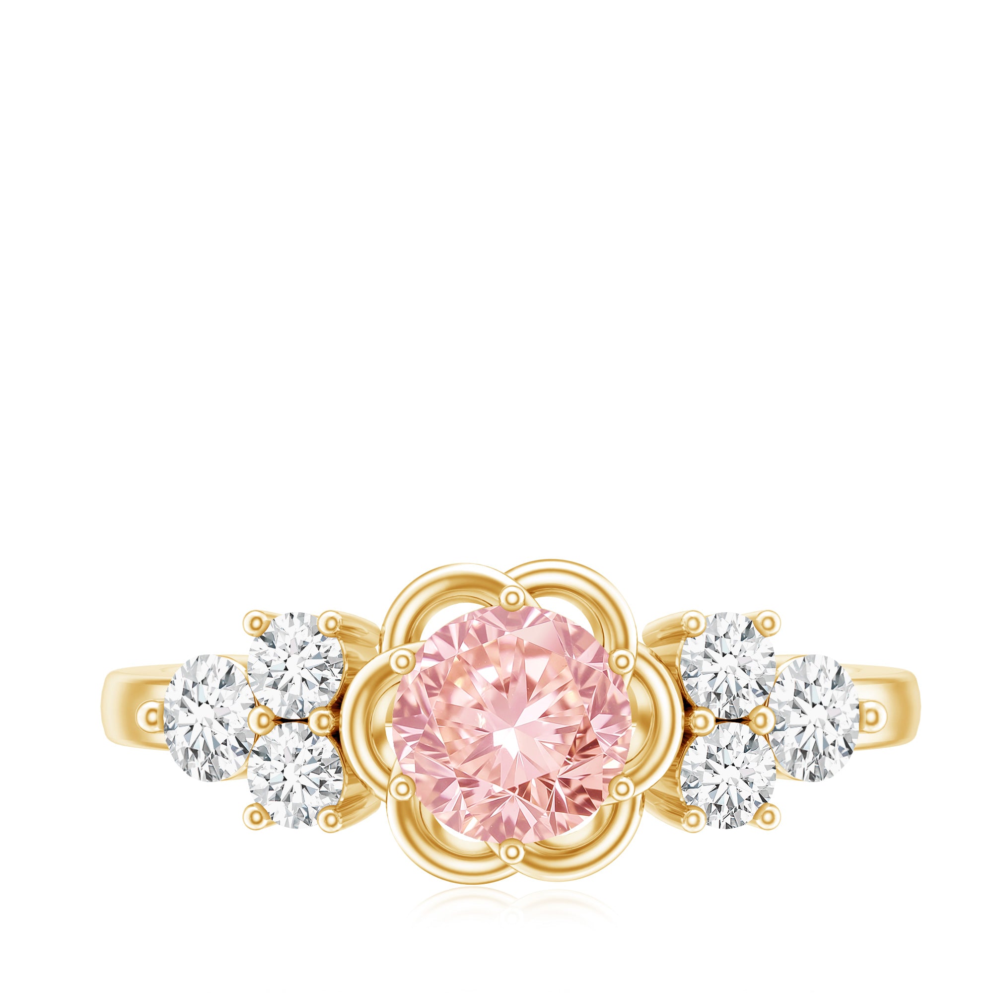 Nature Inspired Lab Grown Pink Diamond Flower Engagement Ring with IGI Certificate E-VS1 - Rosec Jewels