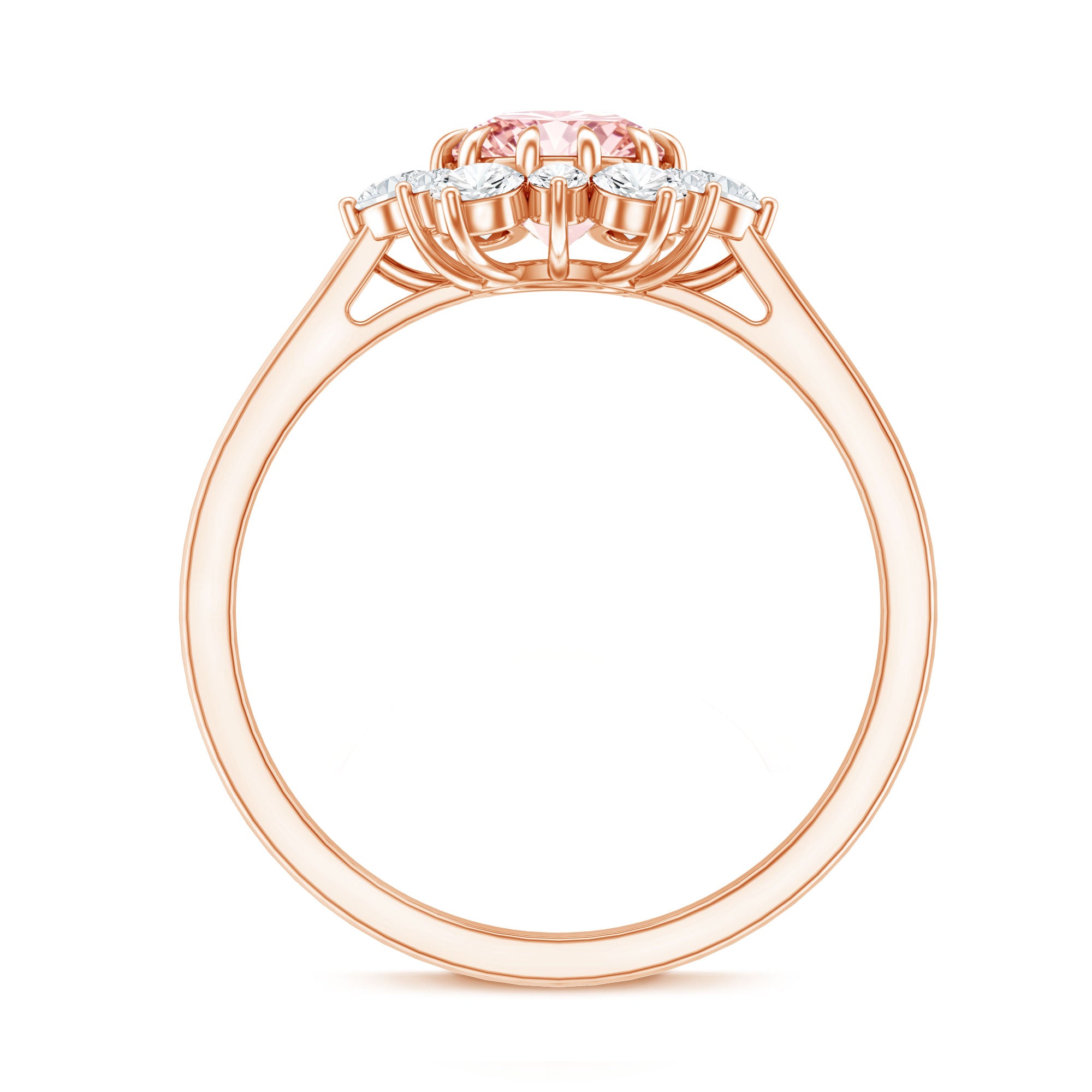 IGI Certified 1 CT Lab Grown Pink and White Diamond Halo Engagement Ring Fancy Pink - VS1 - Rosec Jewels