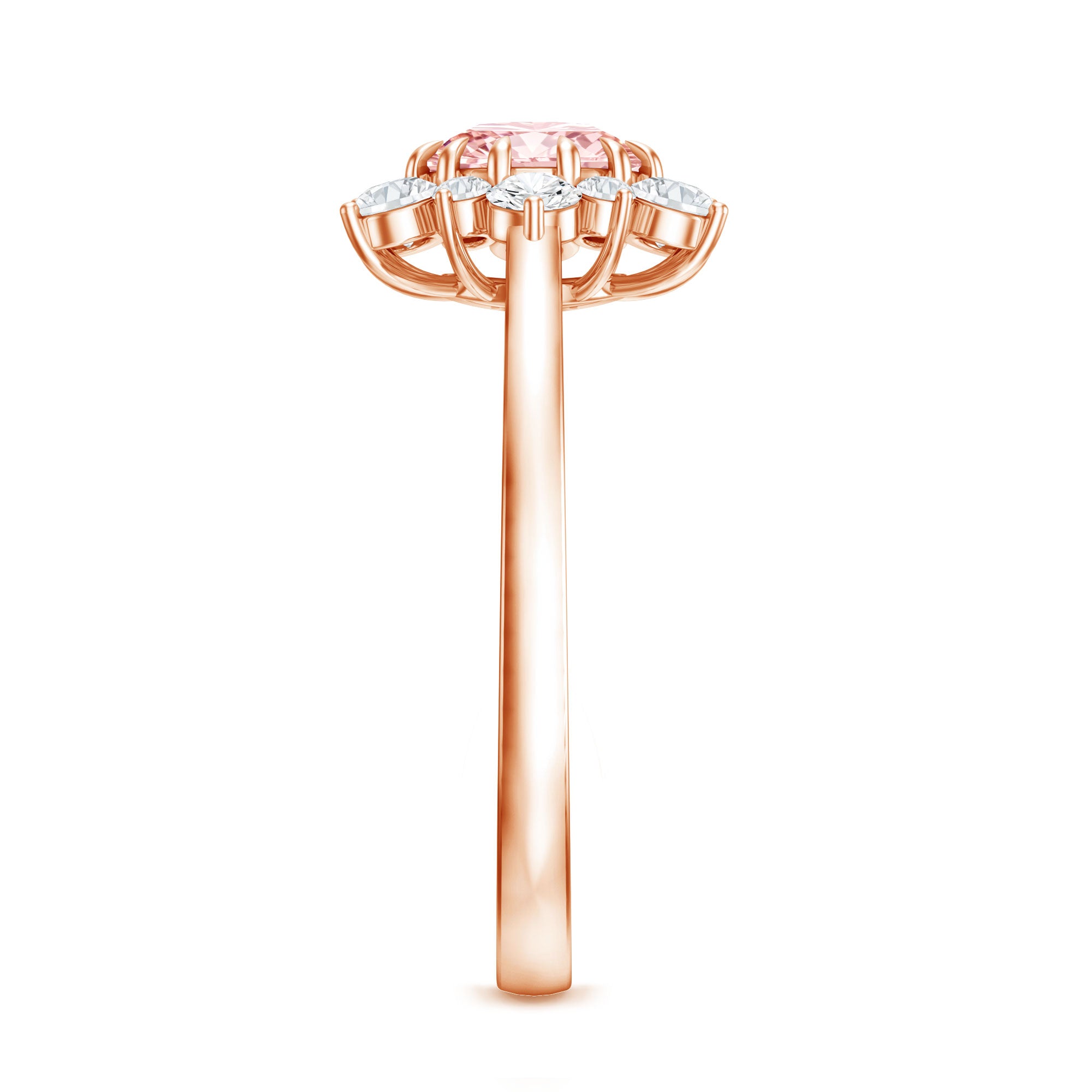 IGI Certified 1 CT Lab Grown Pink and White Diamond Halo Engagement Ring E-VS1 - Rosec Jewels