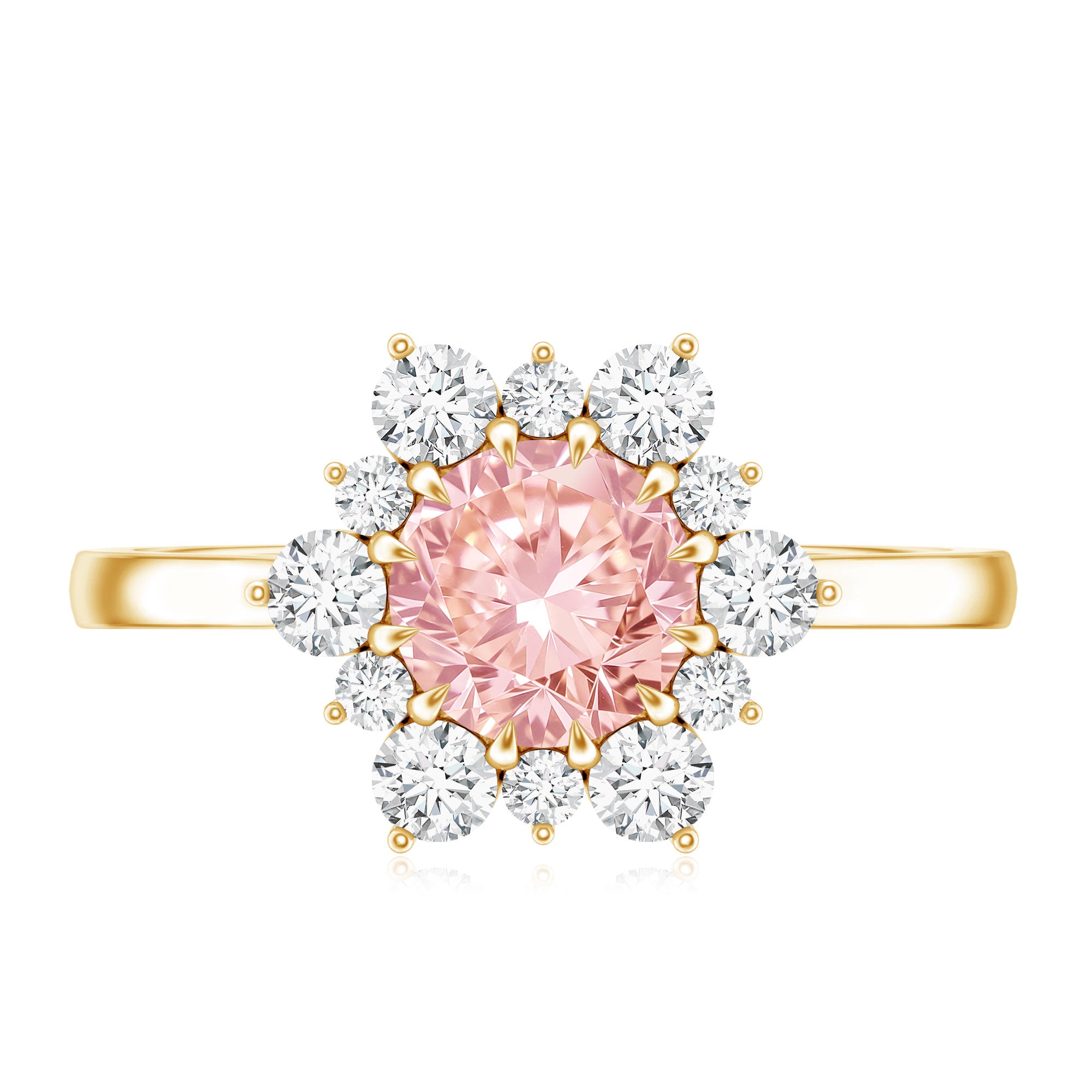 IGI Certified 1 CT Lab Grown Pink and White Diamond Halo Engagement Ring E-VS1 - Rosec Jewels