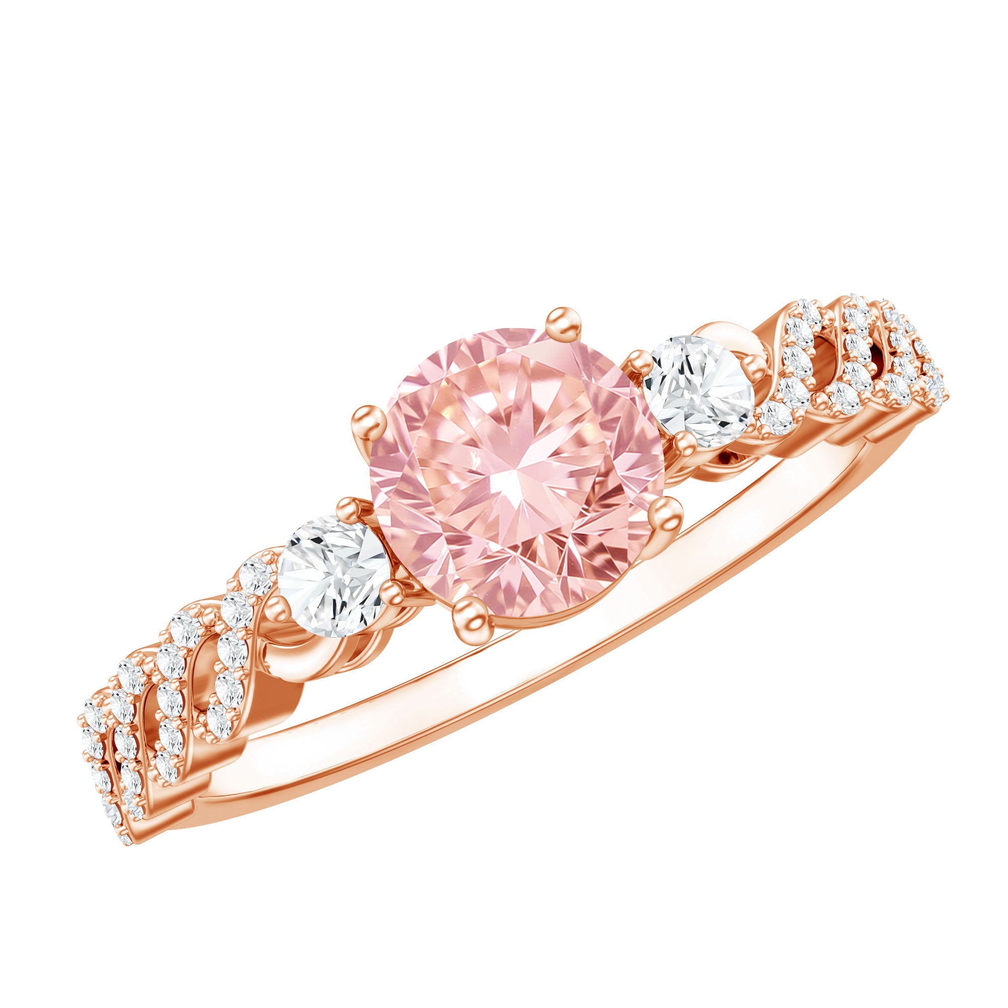 Lab Grown Fancy Pink Diamond Engagement Ring with IGI Certificate E-VS1 - Rosec Jewels