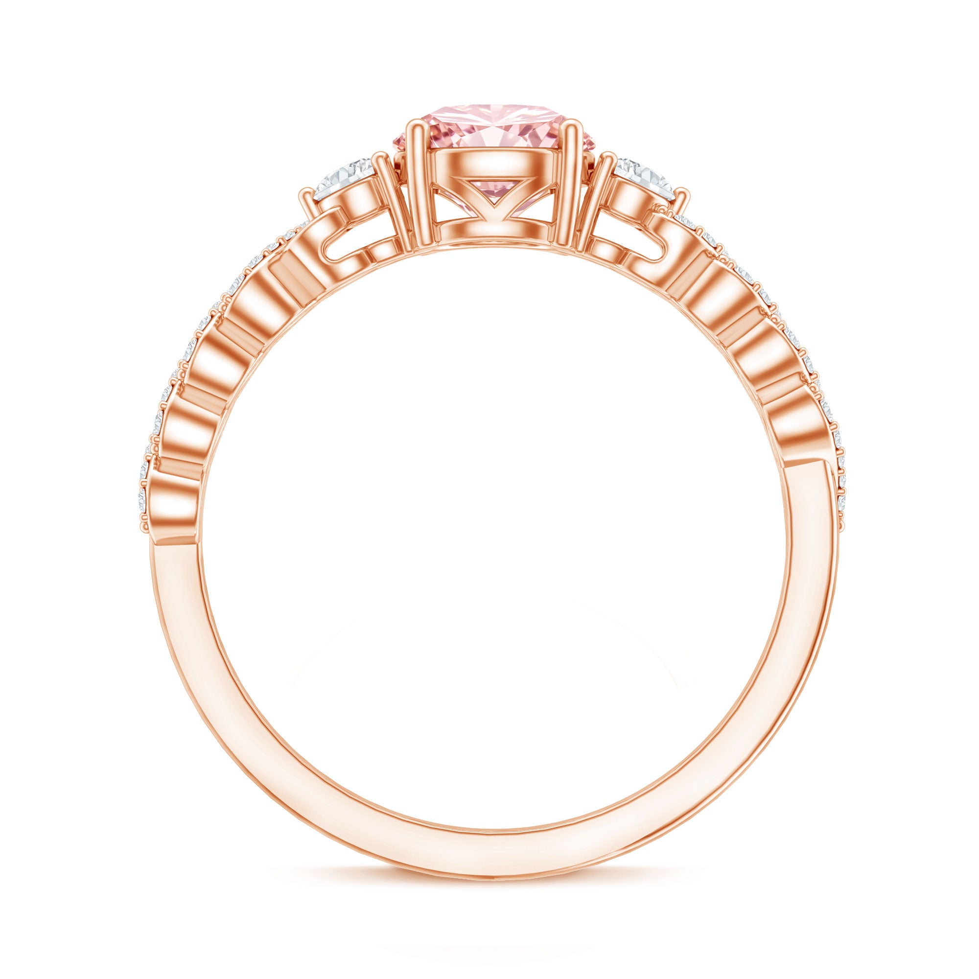 Lab Grown Fancy Pink Diamond Engagement Ring with IGI Certificate Fancy Pink - VS1 - Rosec Jewels