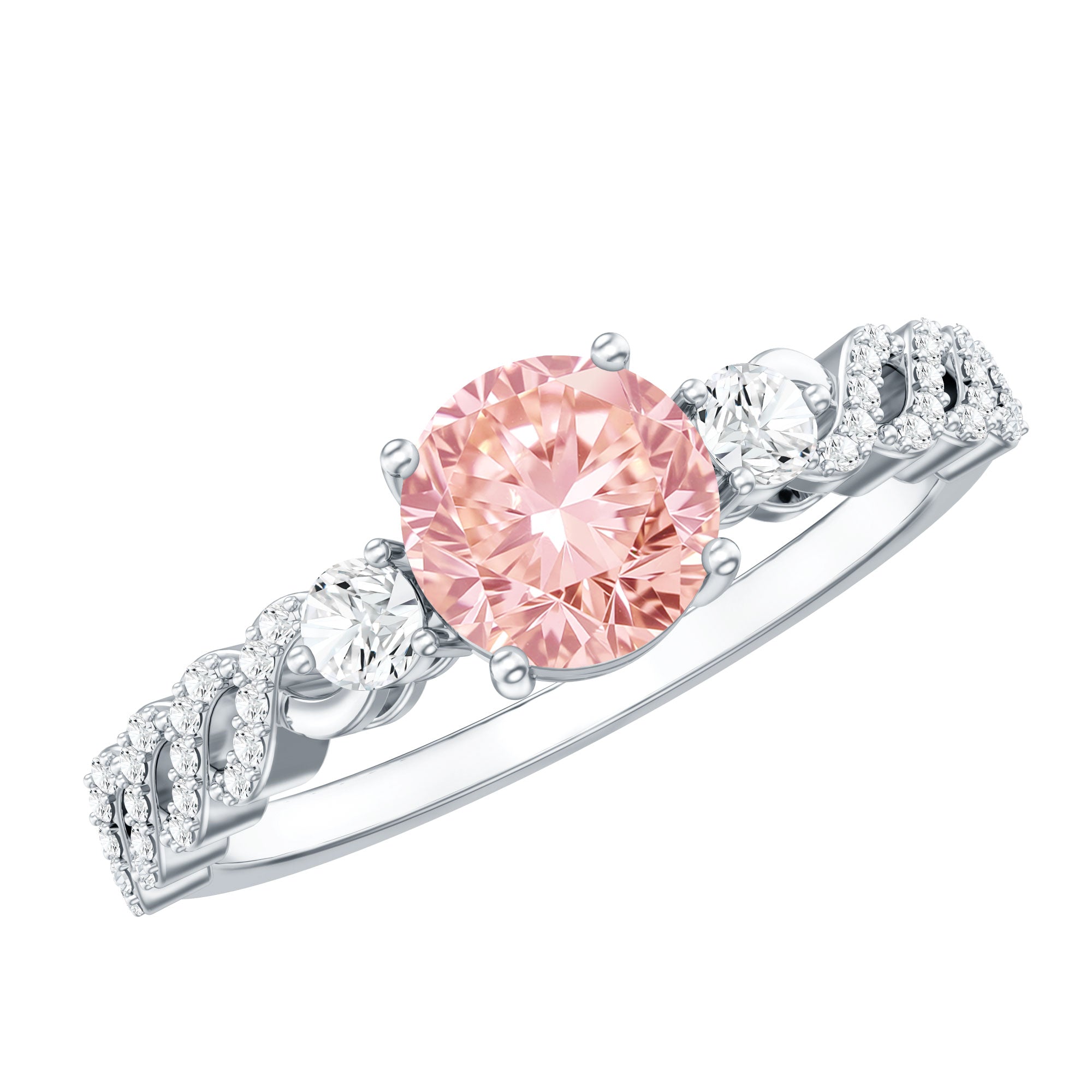 Lab Grown Fancy Pink Diamond Engagement Ring with IGI Certificate E-VS1 - Rosec Jewels