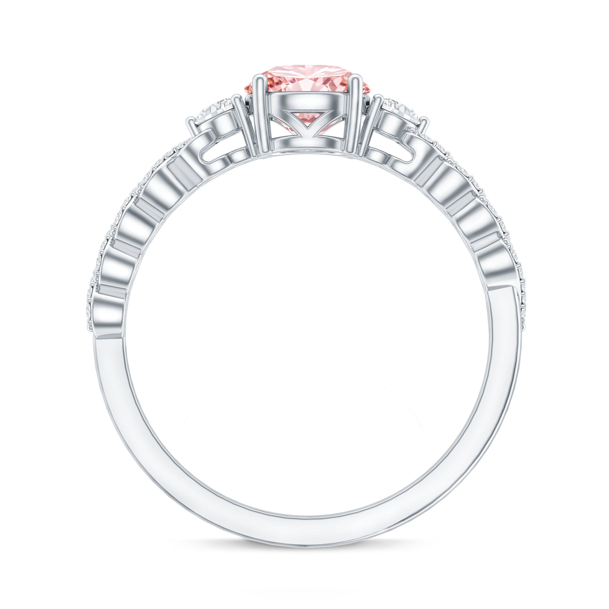 Lab Grown Fancy Pink Diamond Engagement Ring with IGI Certificate Fancy Pink - VS1 - Rosec Jewels