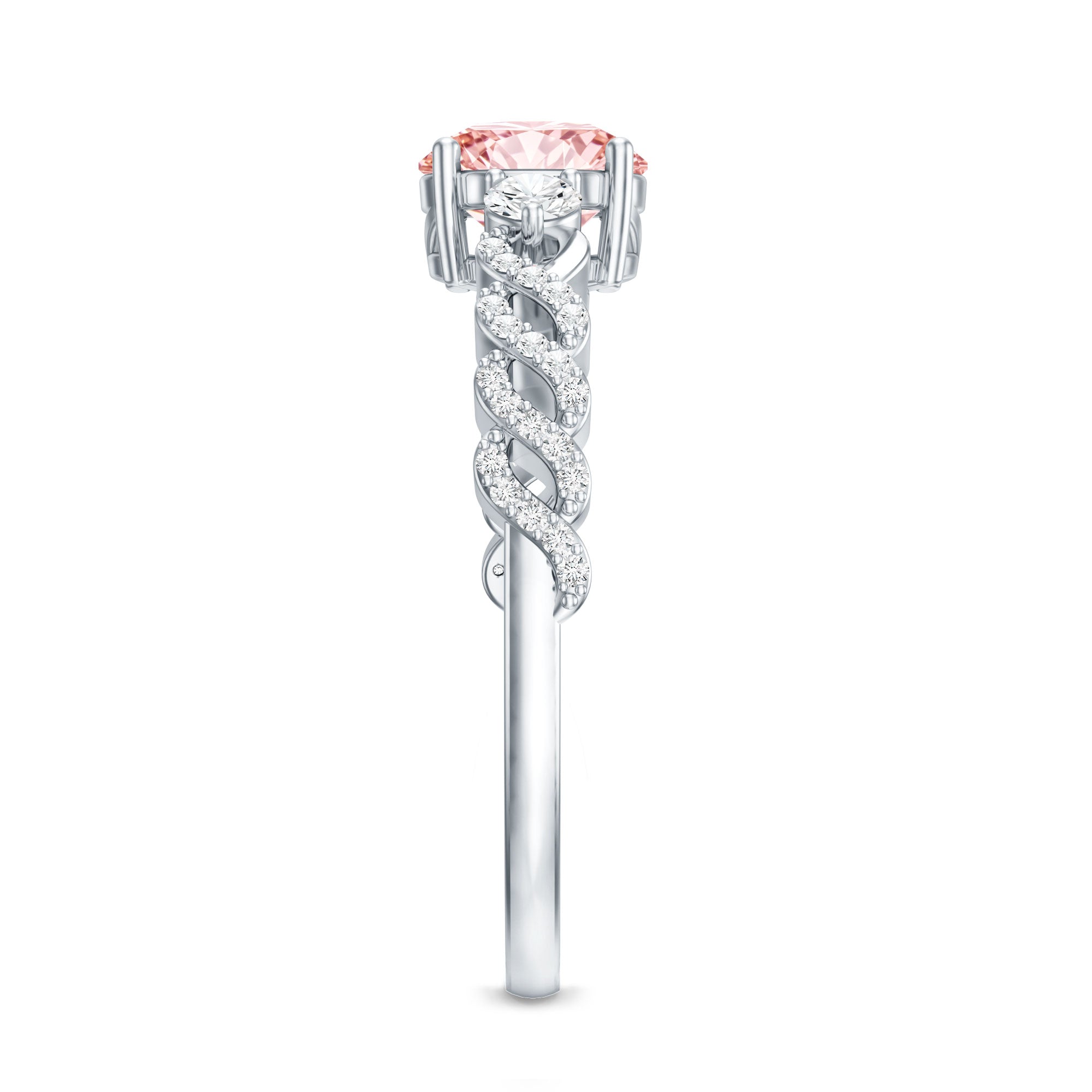Lab Grown Fancy Pink Diamond Engagement Ring with IGI Certificate Fancy Pink - VS1 - Rosec Jewels