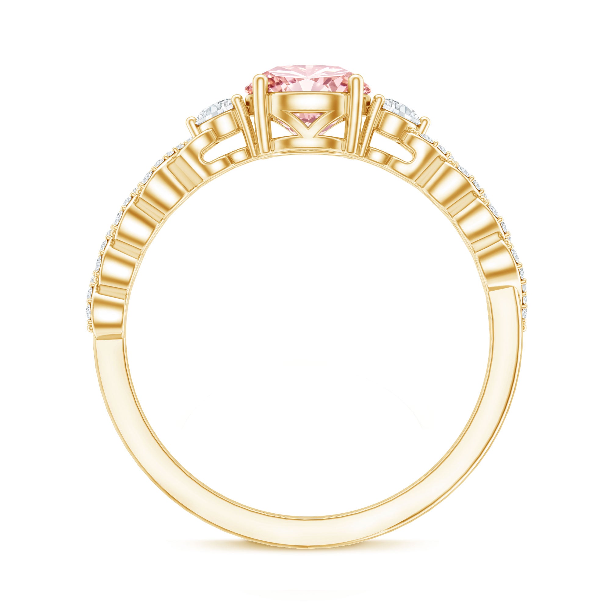 Lab Grown Fancy Pink Diamond Engagement Ring with IGI Certificate Fancy Pink - VS1 - Rosec Jewels