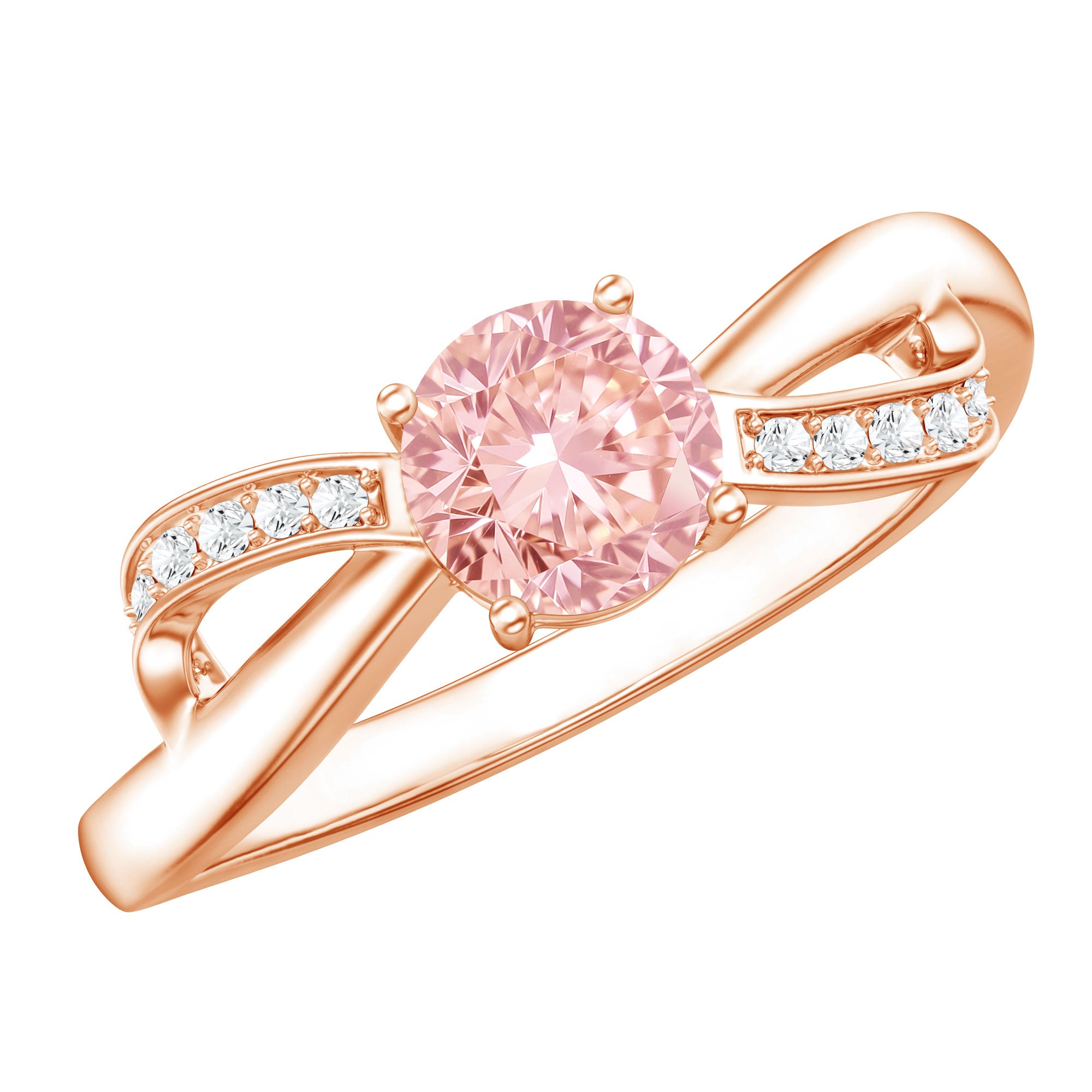 IGI Certified Lab Grown Pink Diamond Classic Engagement Ring Fancy Pink - VS1 - Rosec Jewels