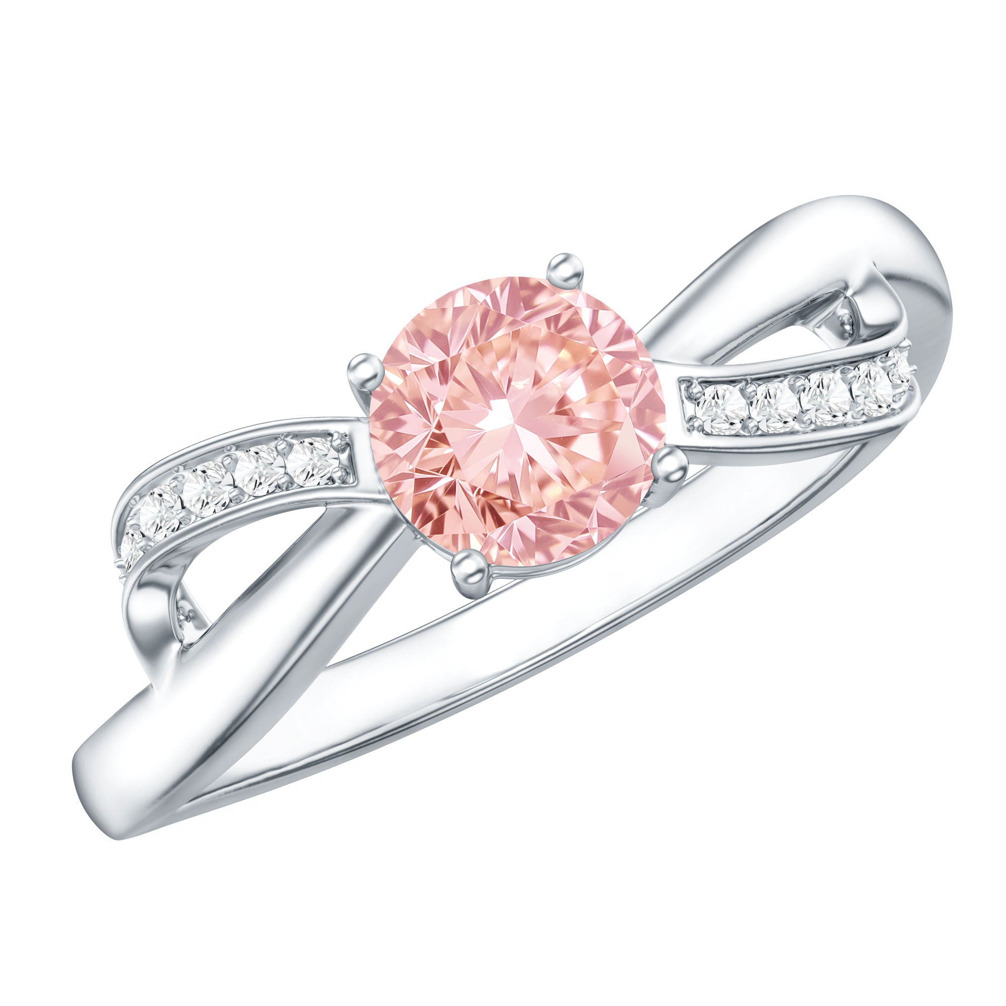 IGI Certified Lab Grown Pink Diamond Classic Engagement Ring Fancy Pink - VS1 - Rosec Jewels