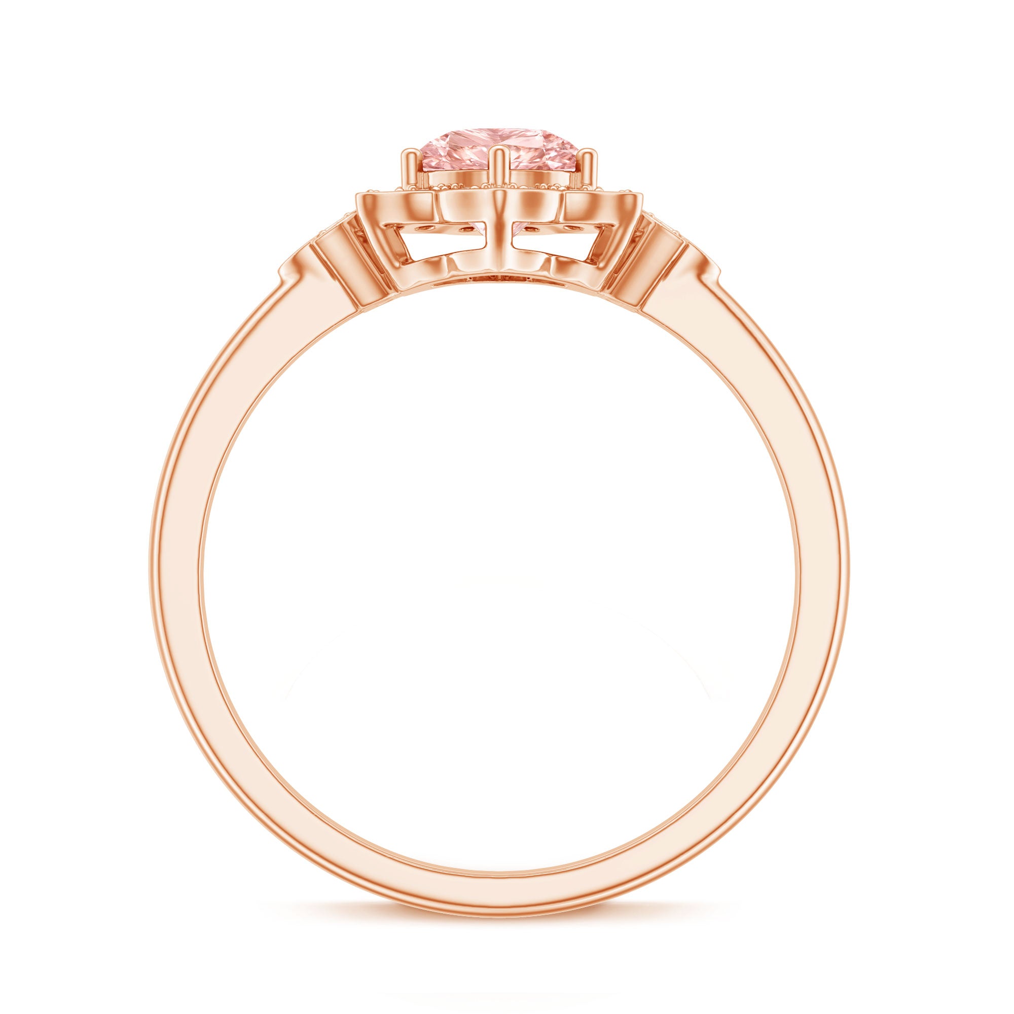 Pink and White Lab Grown Diamond Designer Engagement Ring with IGI Certificate Fancy Pink - VS1 - Rosec Jewels