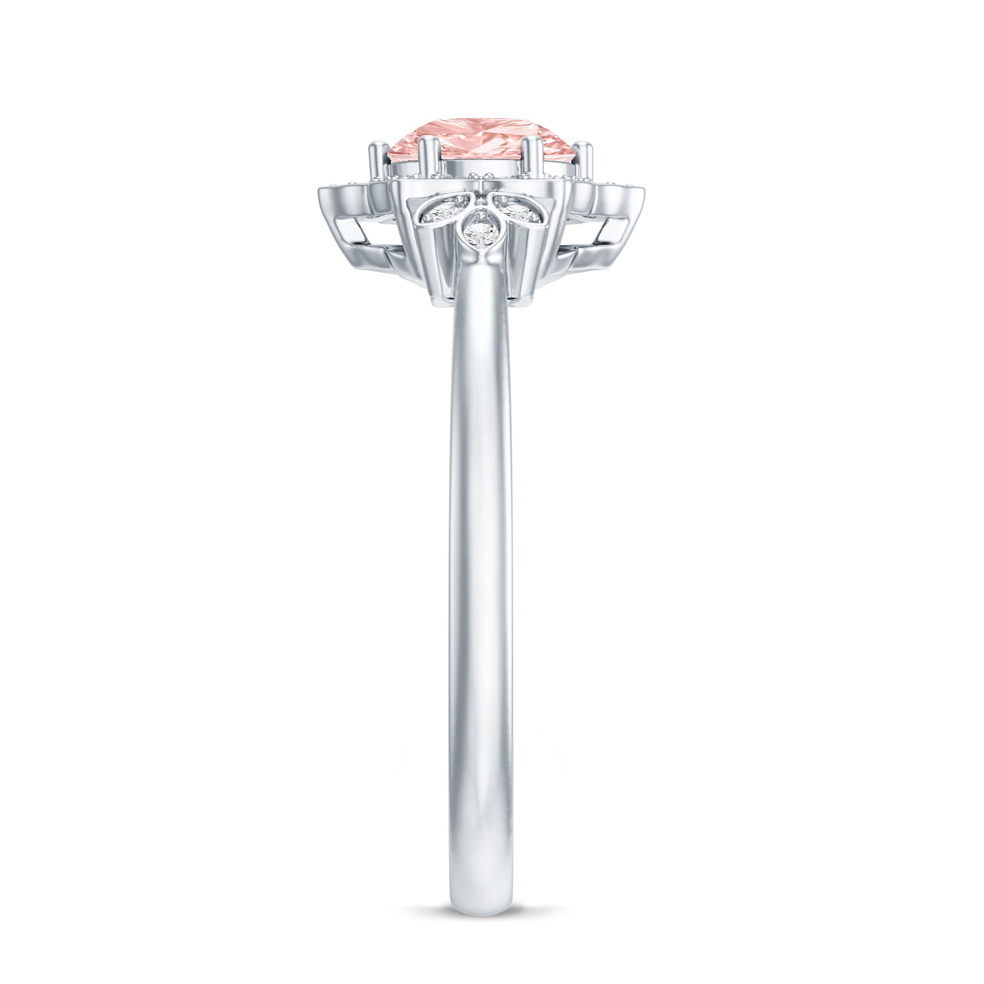 Pink and White Lab Grown Diamond Designer Engagement Ring with IGI Certificate Fancy Pink - VS1 - Rosec Jewels