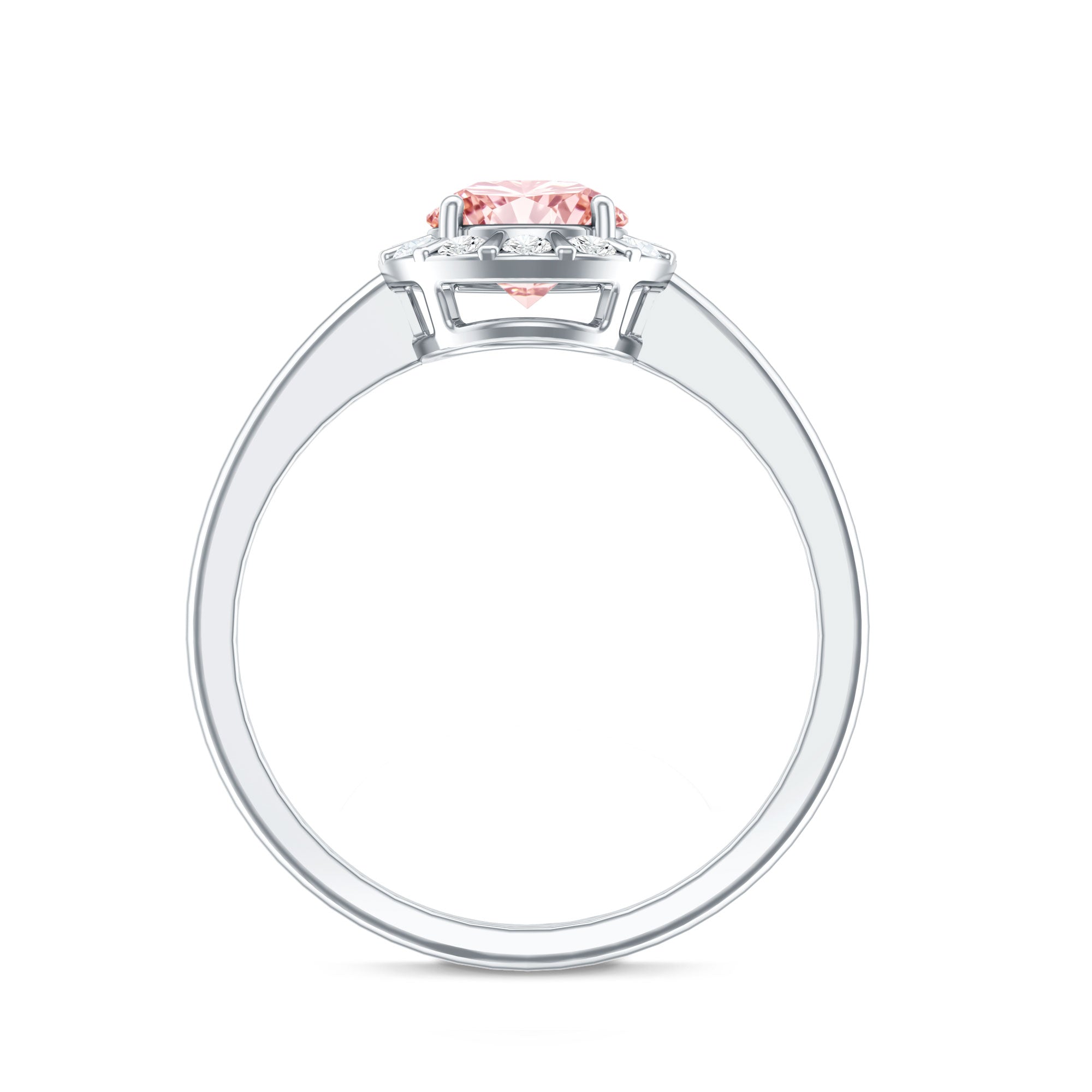 Fancy Intense Pink Lab Grown Diamond Halo Engagement Ring with IGI Certificate E-VS1 - Rosec Jewels