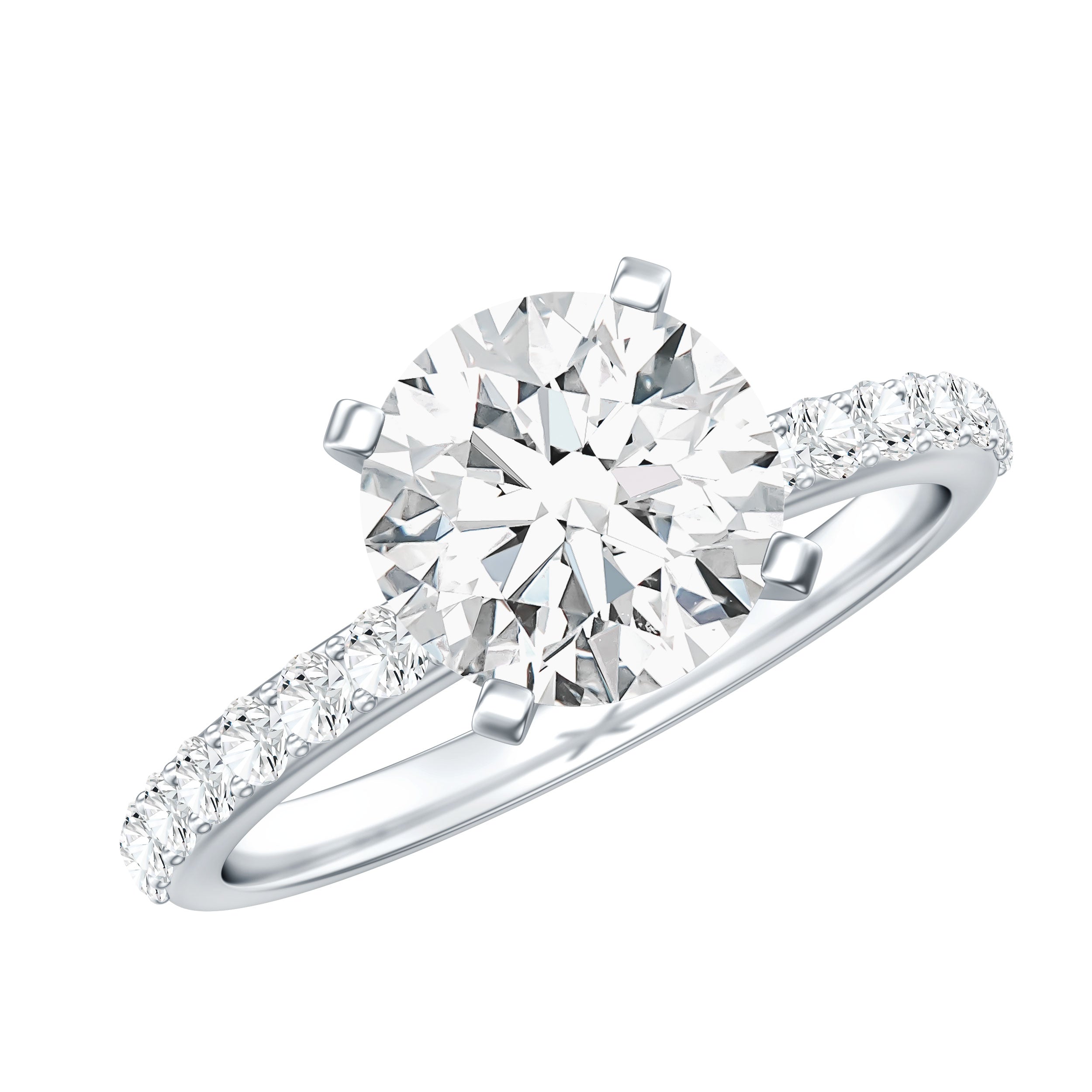 Solitaire 2 Carat Lab Grown Diamond Engagement Ring with IGI Certificate Lab - ( E-VS1 ) - Rosec Jewels