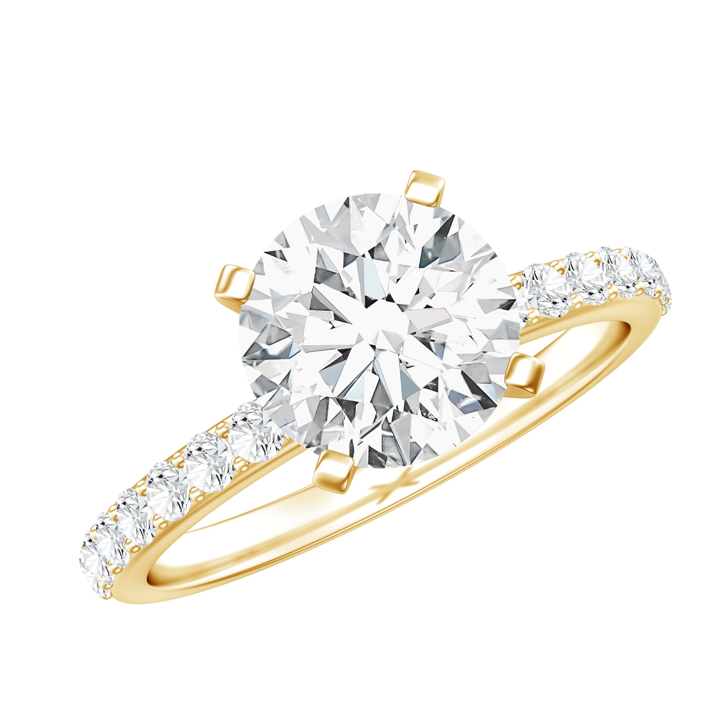 Solitaire 2 Carat Lab Grown Diamond Engagement Ring with IGI Certificate Lab - ( E-VS1 ) - Rosec Jewels