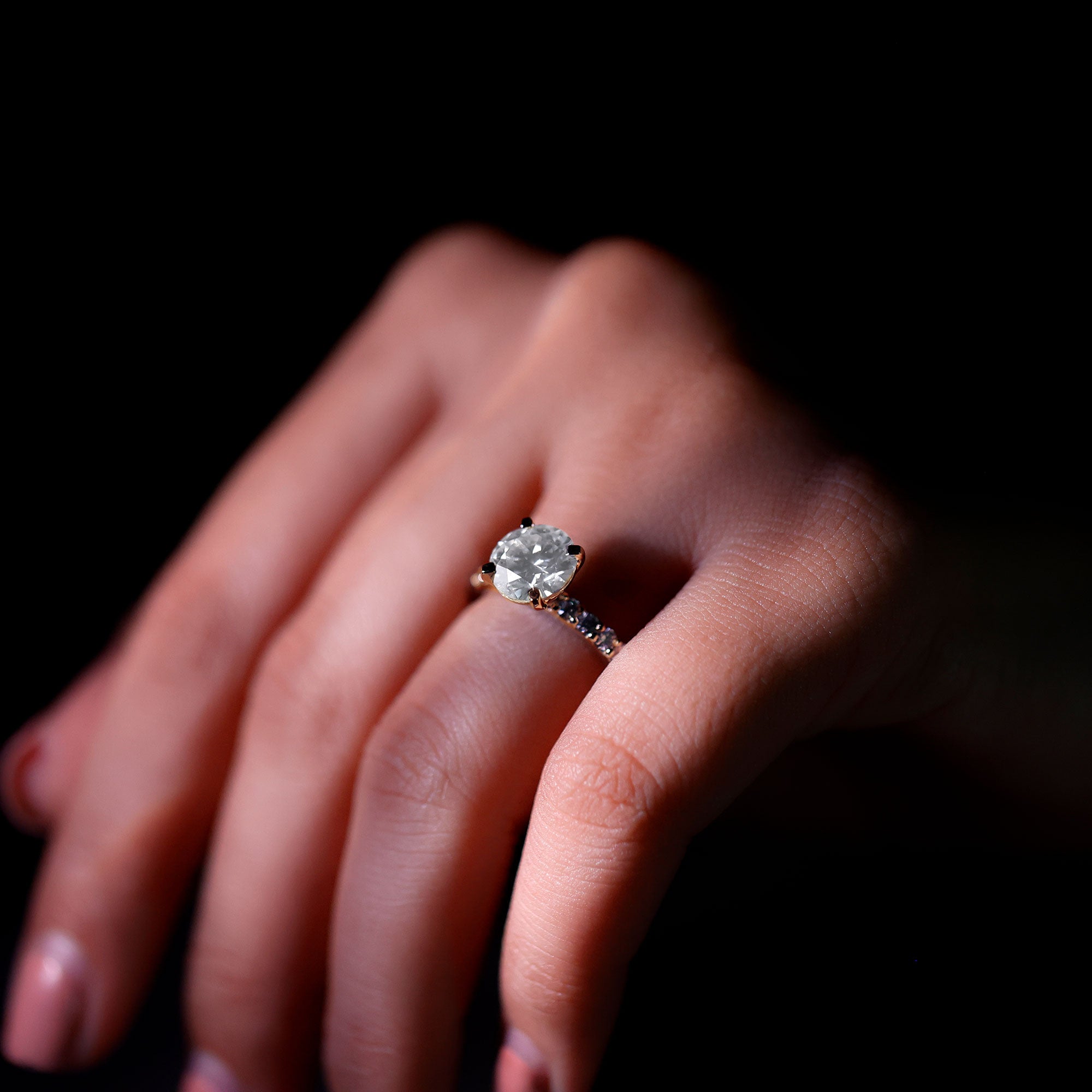 Solitaire 2 Carat Lab Grown Diamond Engagement Ring with IGI Certificate Lab - ( E-VS1 ) - Rosec Jewels
