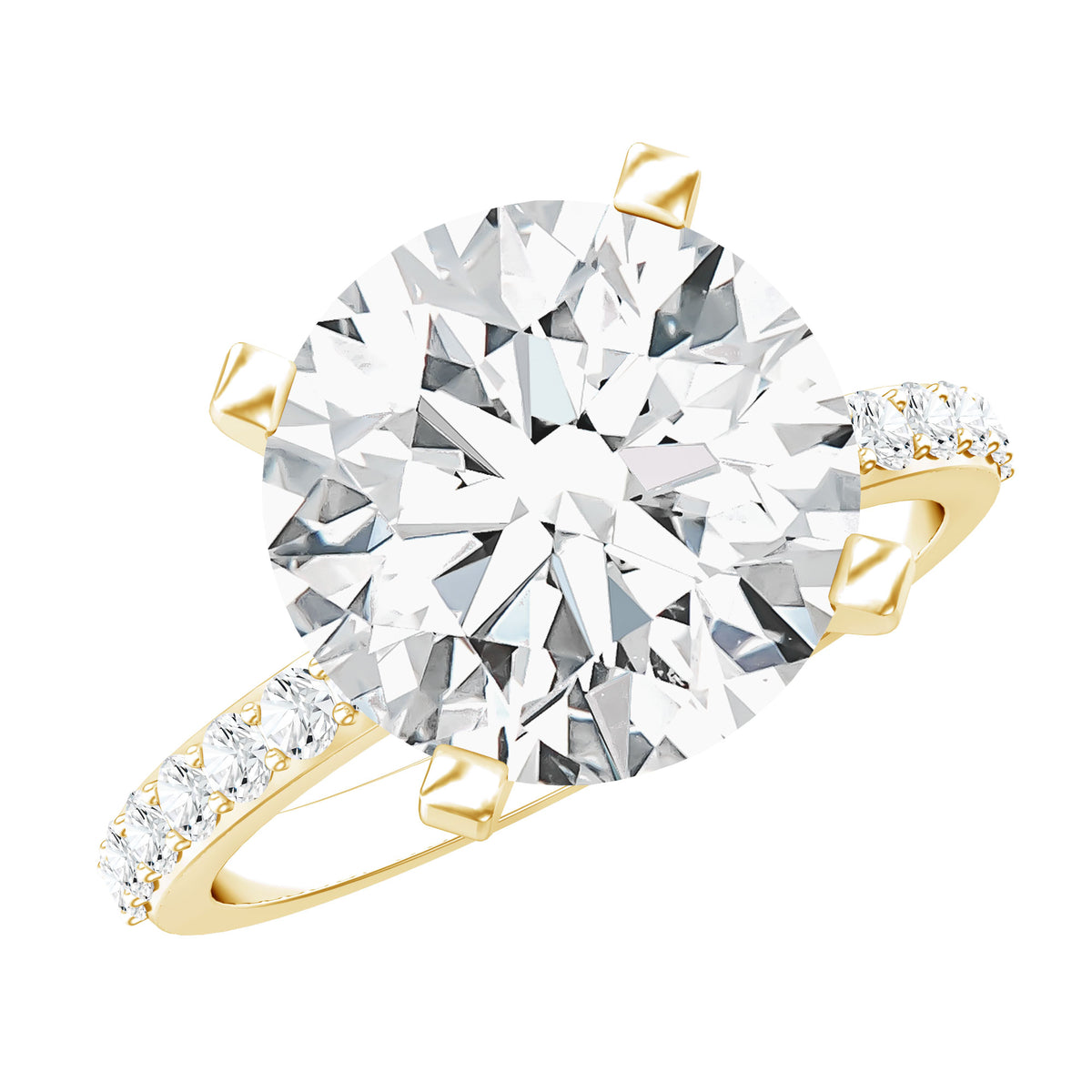 Lab Grown 4 Carat Diamond Solitaire Engagement Ring with IGI Certificate Lab - ( E-VS1 ) - Rosec Jewels