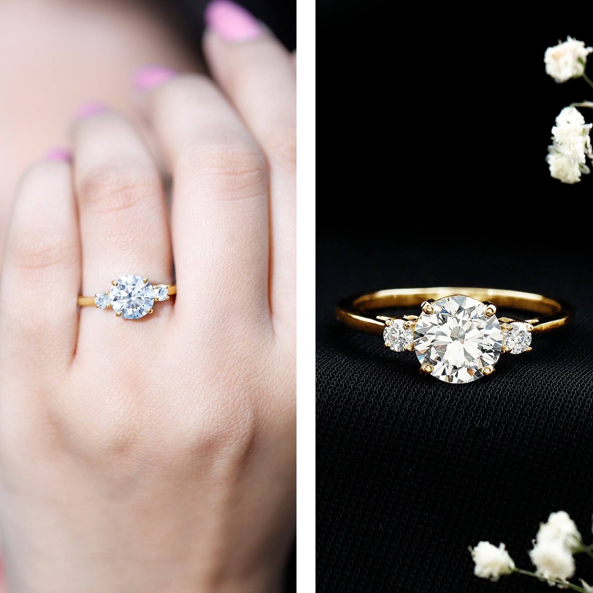 IGI Certified Round Cut Lab Grown Diamond 2 Carat Engagement Ring Lab - ( E-VS1 ) - Rosec Jewels