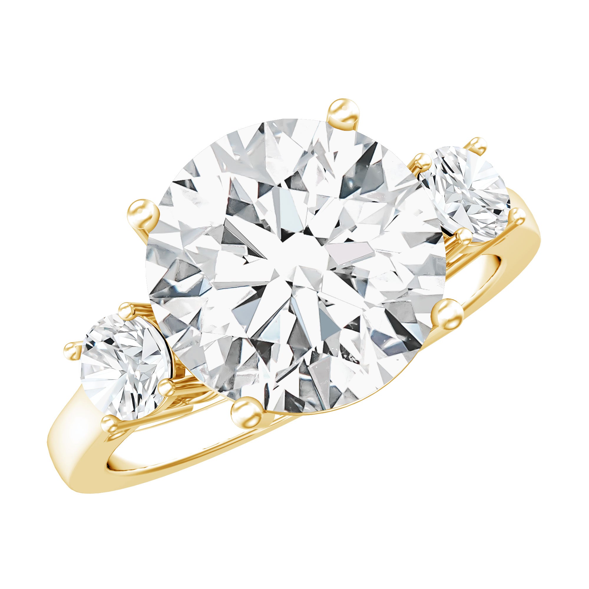 Lab Grown Diamond 3 Stone Engagement Ring With IGI Certificate Lab - ( E-VS1 ) - Rosec Jewels