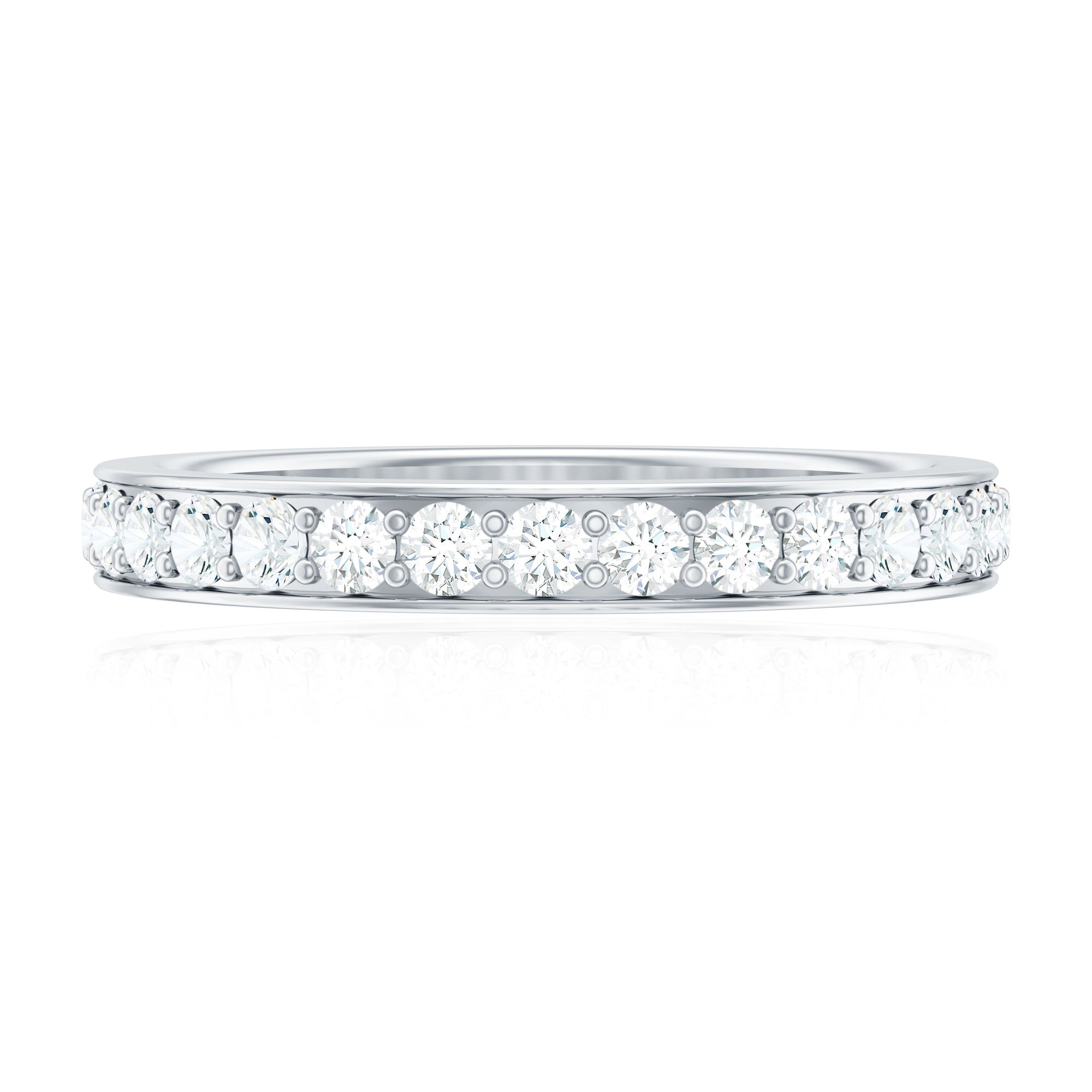Certified Moissanite Half Eternity Ring D-VS1 - Rosec Jewels