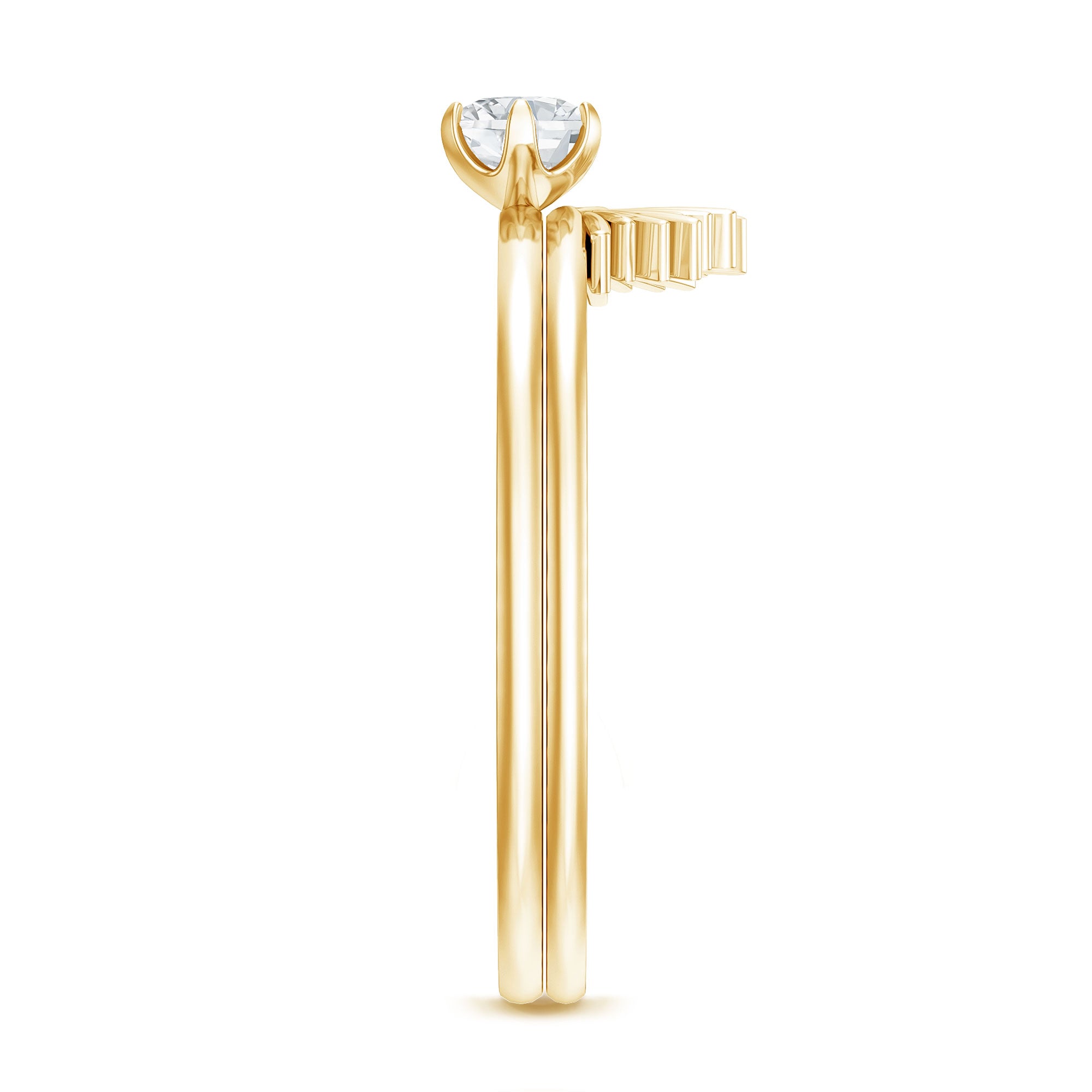 Certified Natural Diamond Promise Ring with Sunburst Enhancer Natural - ( HI-SI ) - Rosec Jewels