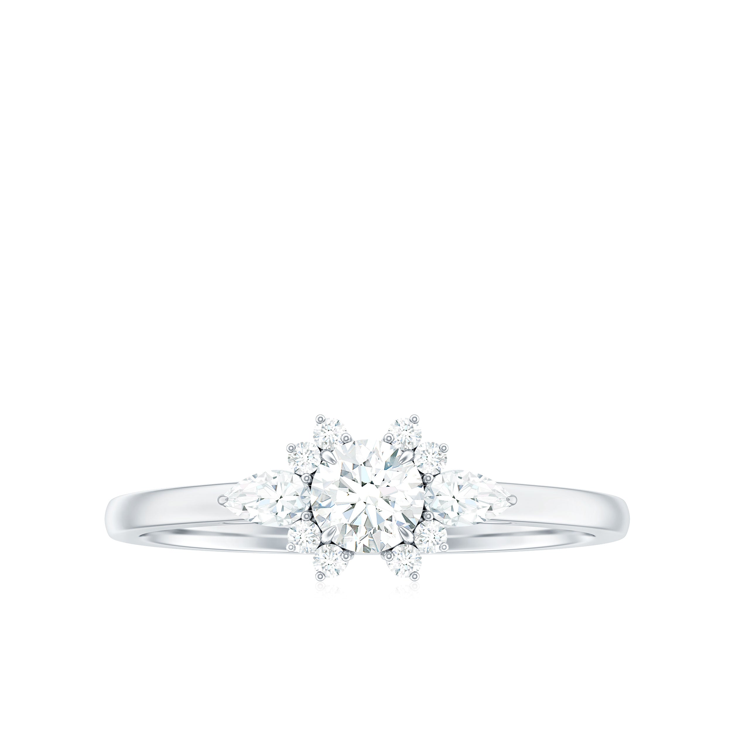 Natural Diamond Promise Ring with Certificate Natural - ( HI-SI ) - Rosec Jewels