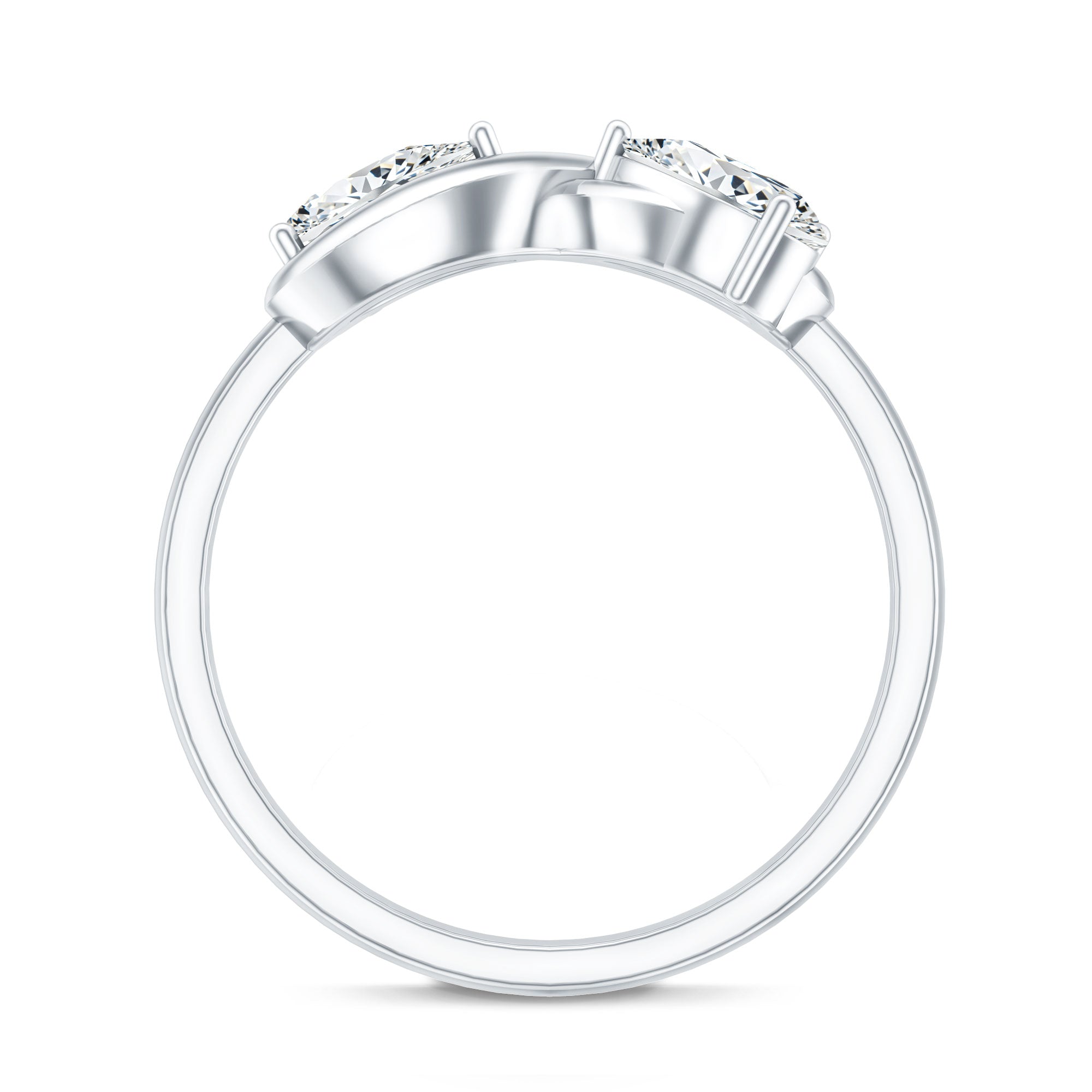 Rosec Jewels-Lab Grown Diamond Toi Et Moi Promise Ring with Infinity Knot