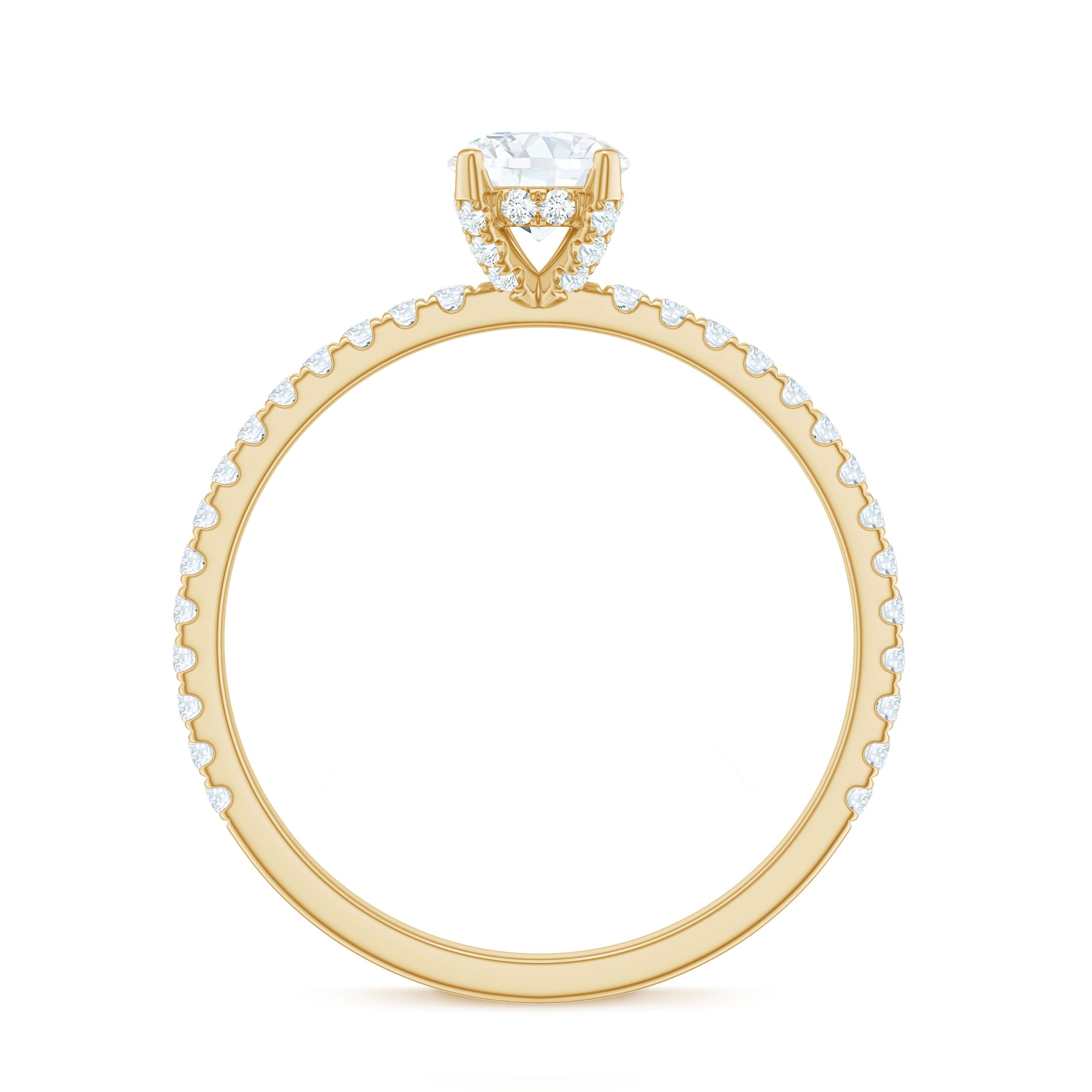 Minimalist Diamond Classic Engagement Ring Natural - ( HI-SI ) - Rosec Jewels