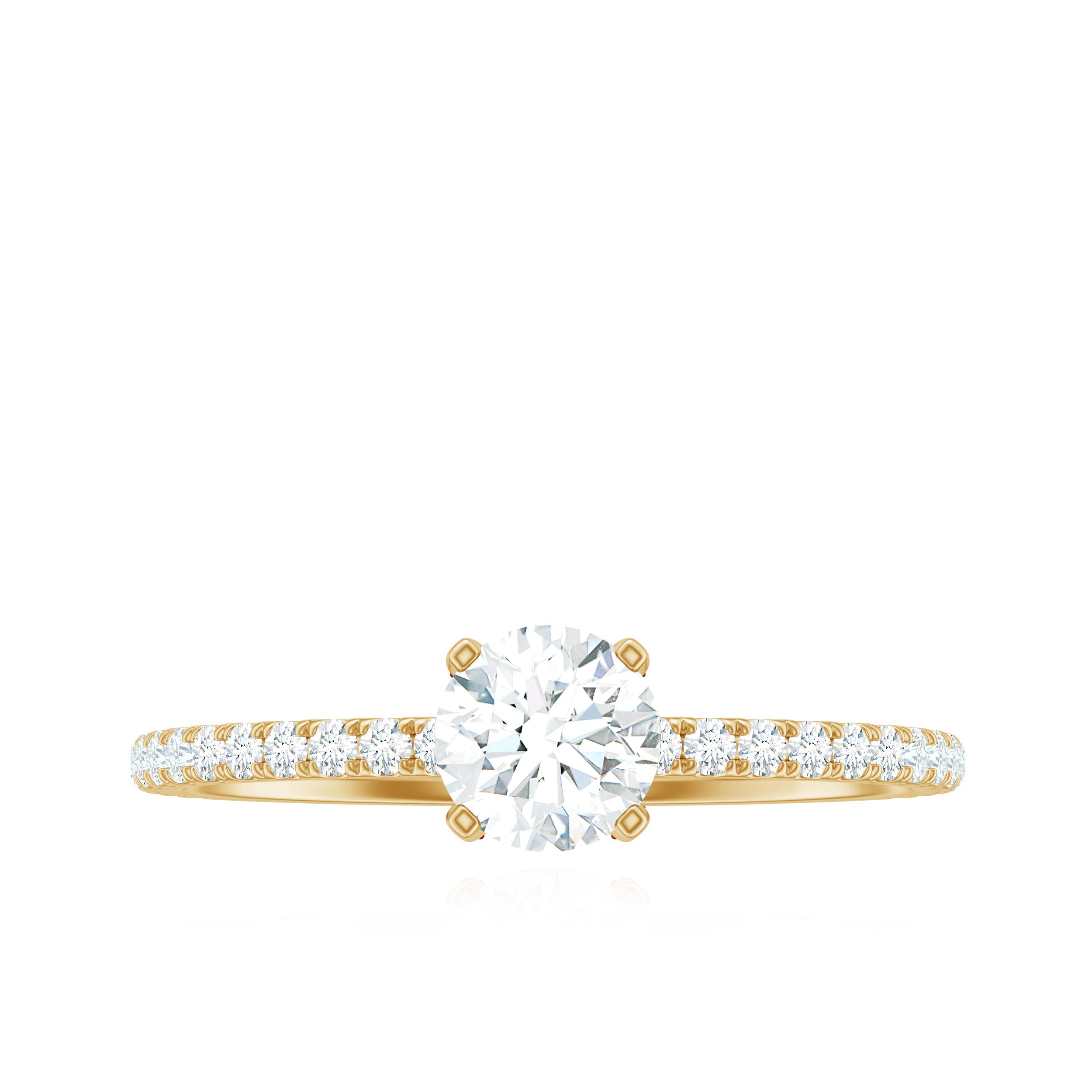 Minimalist Diamond Classic Engagement Ring Natural - ( HI-SI ) - Rosec Jewels