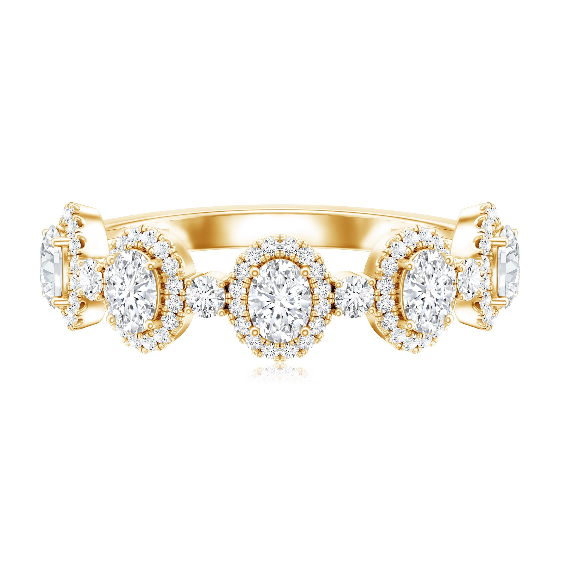 Designer Lab Grown Diamond Half Eternity Wedding Band Ring Lab - ( EF-VS ) - Rosec Jewels