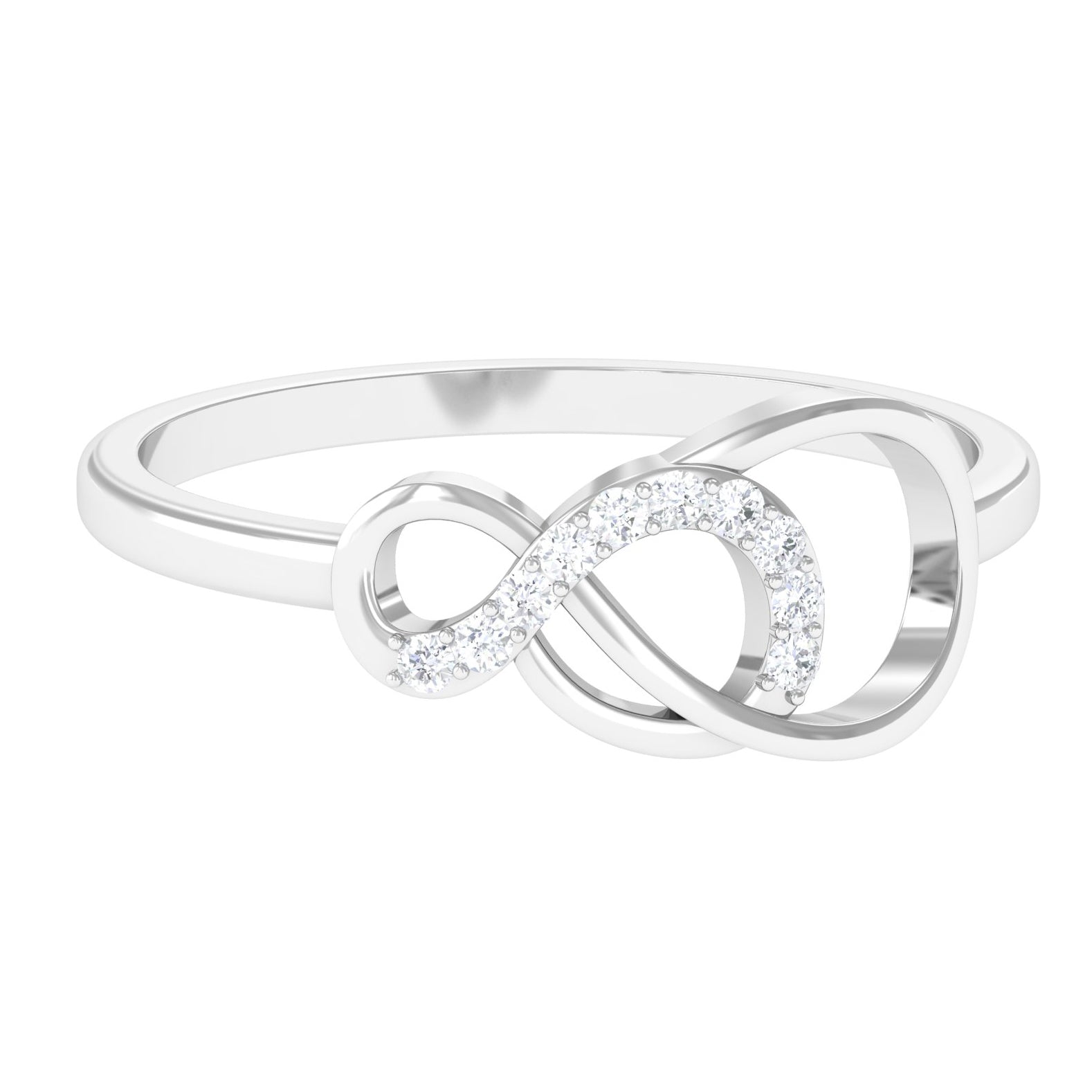 Natural Diamond Interlock Infinity Ring
